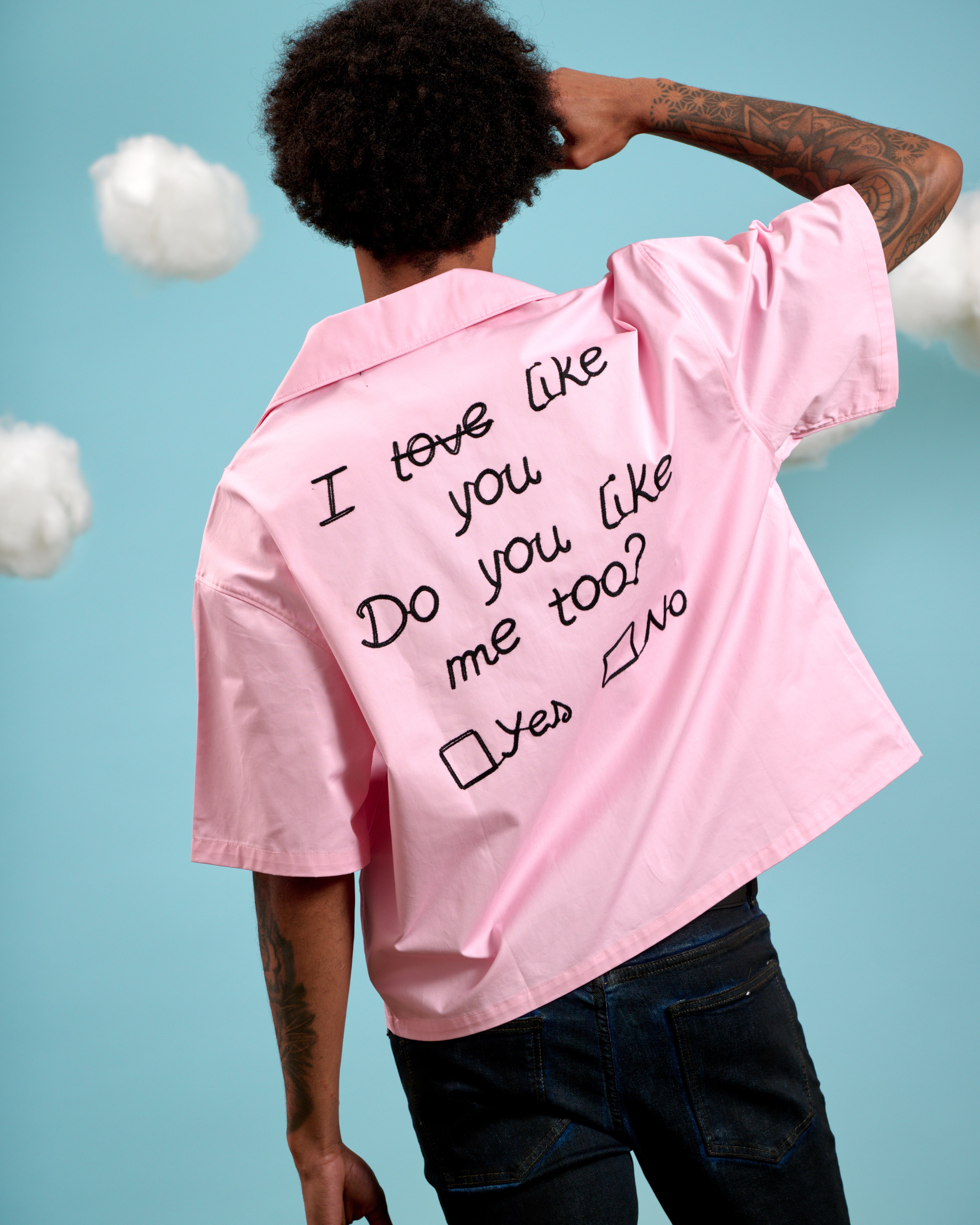 6thNBRHD BUTTON DOWN "LOVE" PETAL PINK