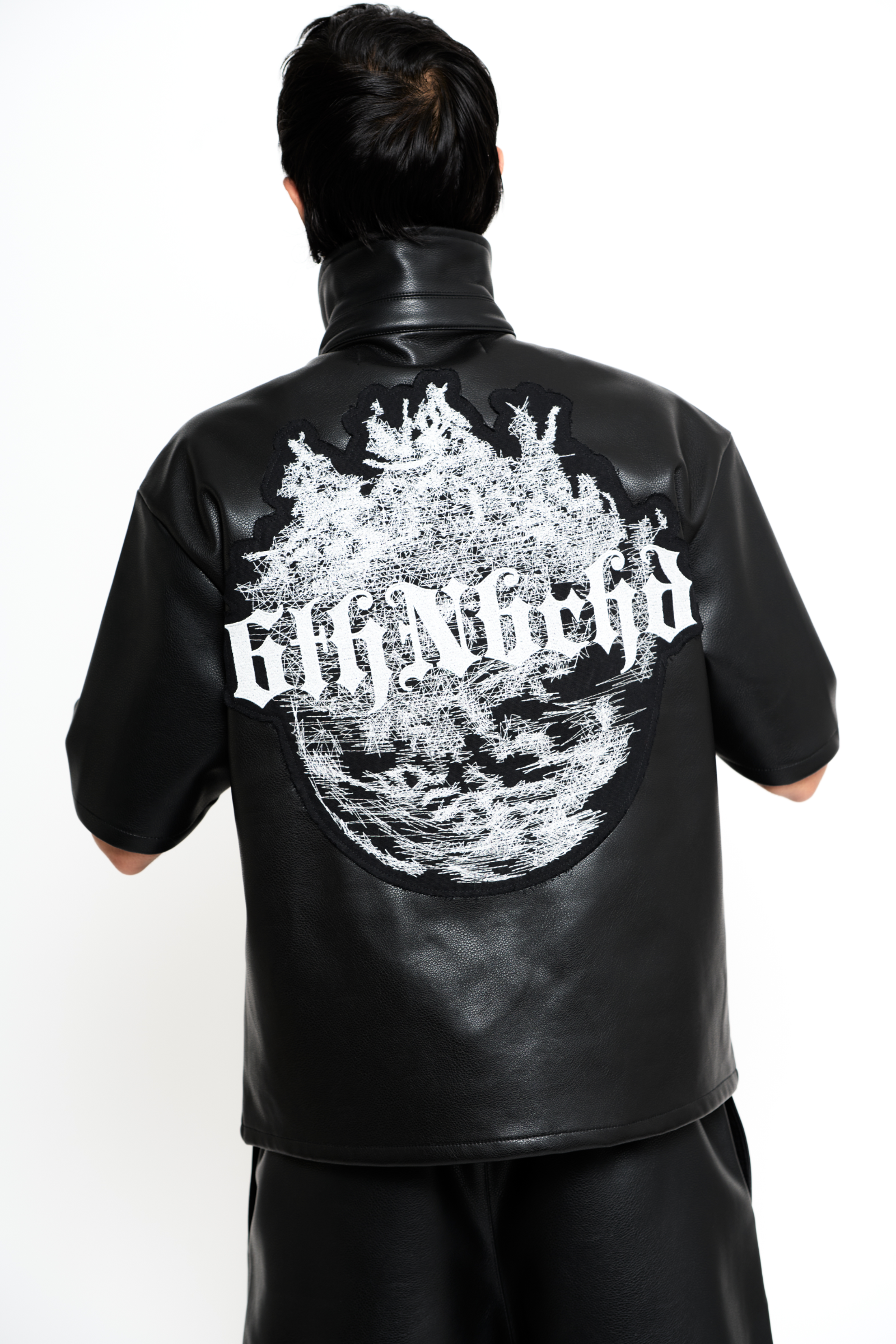 "CHAOS" BLACK LEATHER WOVEN