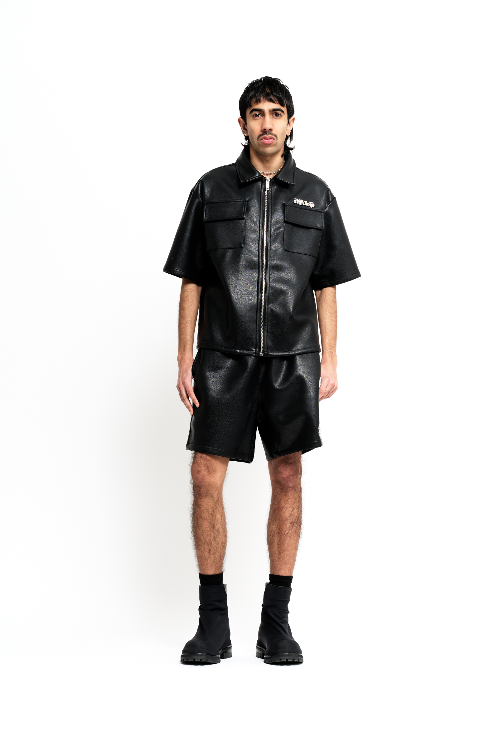 "Global" Leather Shorts