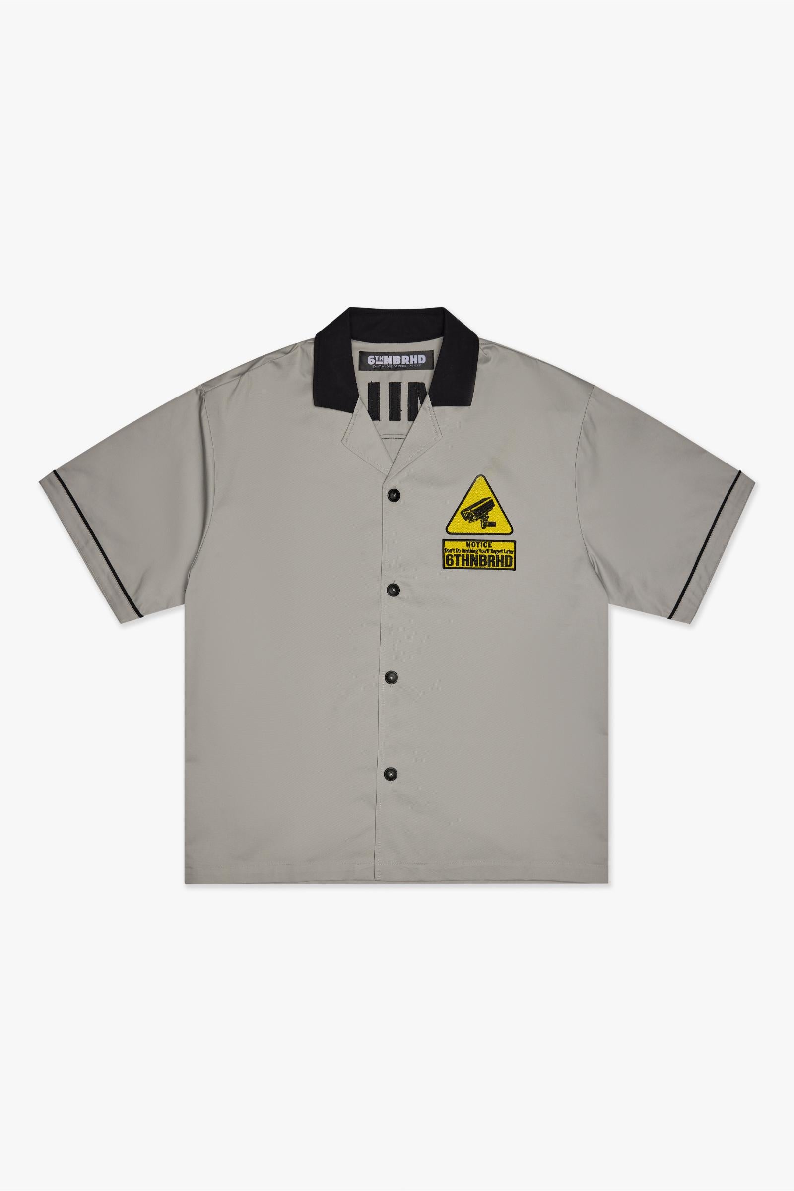 SAY CHEESE BOWLING SHIRT - GREY