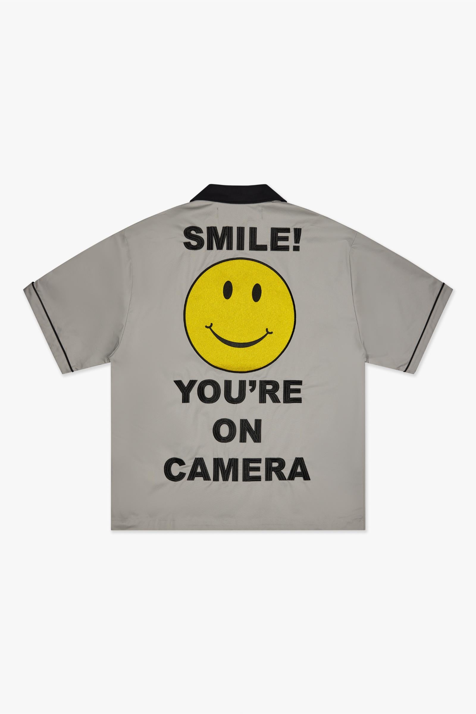 SAY CHEESE BOWLING SHIRT - GREY