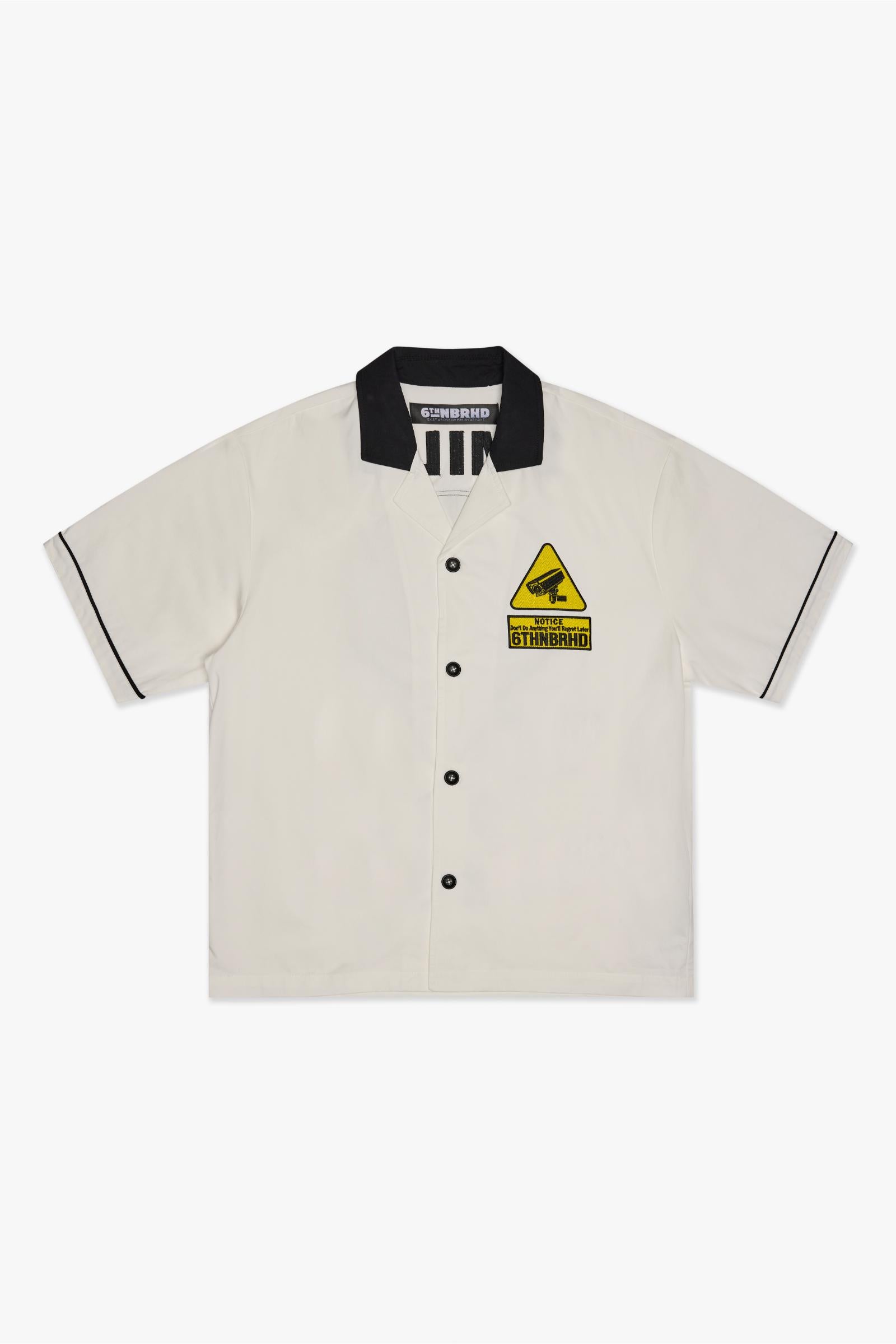 SAY CHEESE BOWLING SHIRT - WHITE