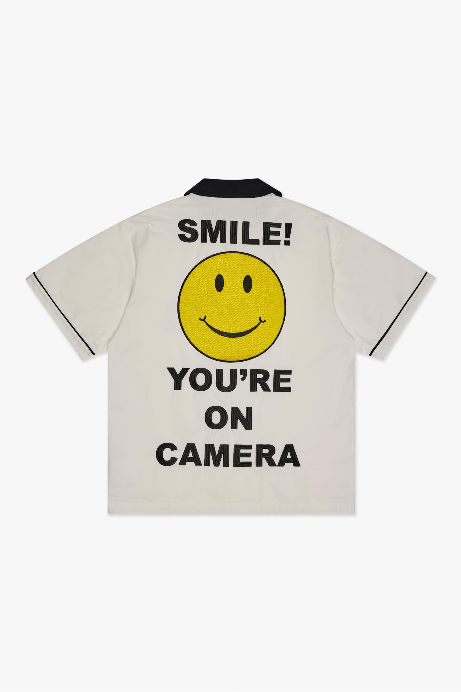 SAY CHEESE BOWLING SHIRT - WHITE