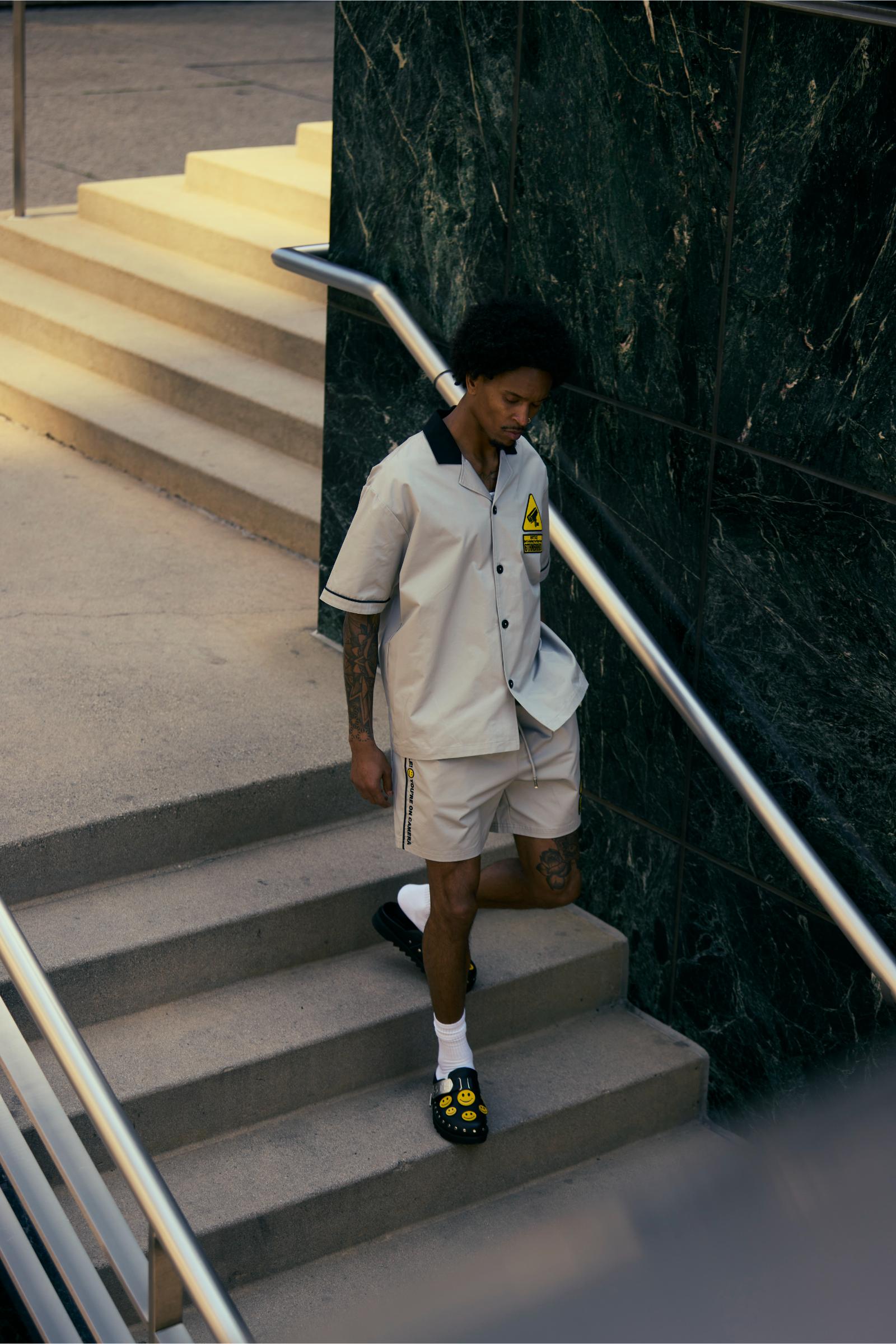 "Smile!" Bowling Shorts Grey