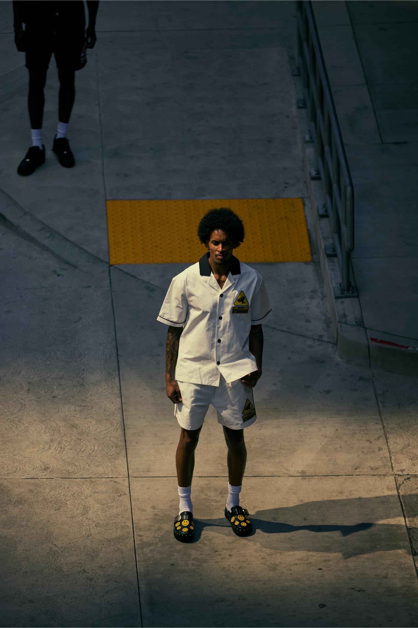 "Smile!" Relaxed Bowling Shorts White