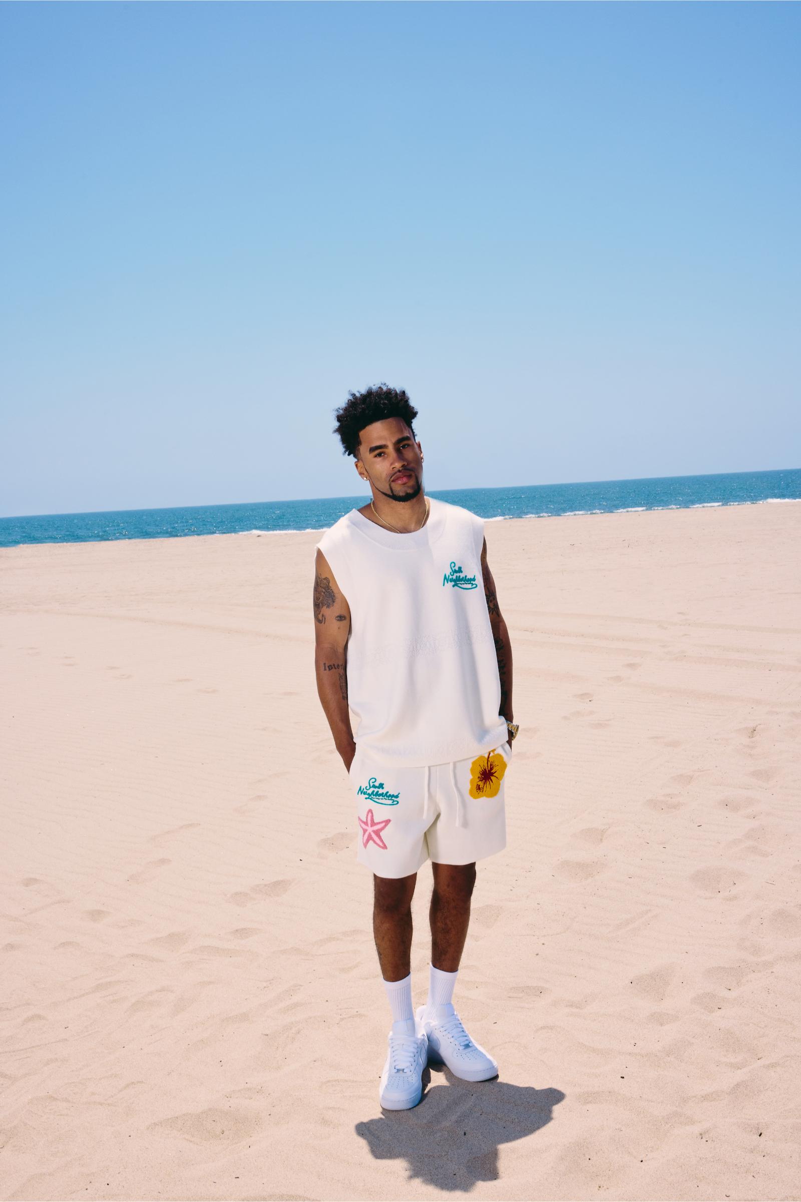 "Waves" Knit Shorts Cream