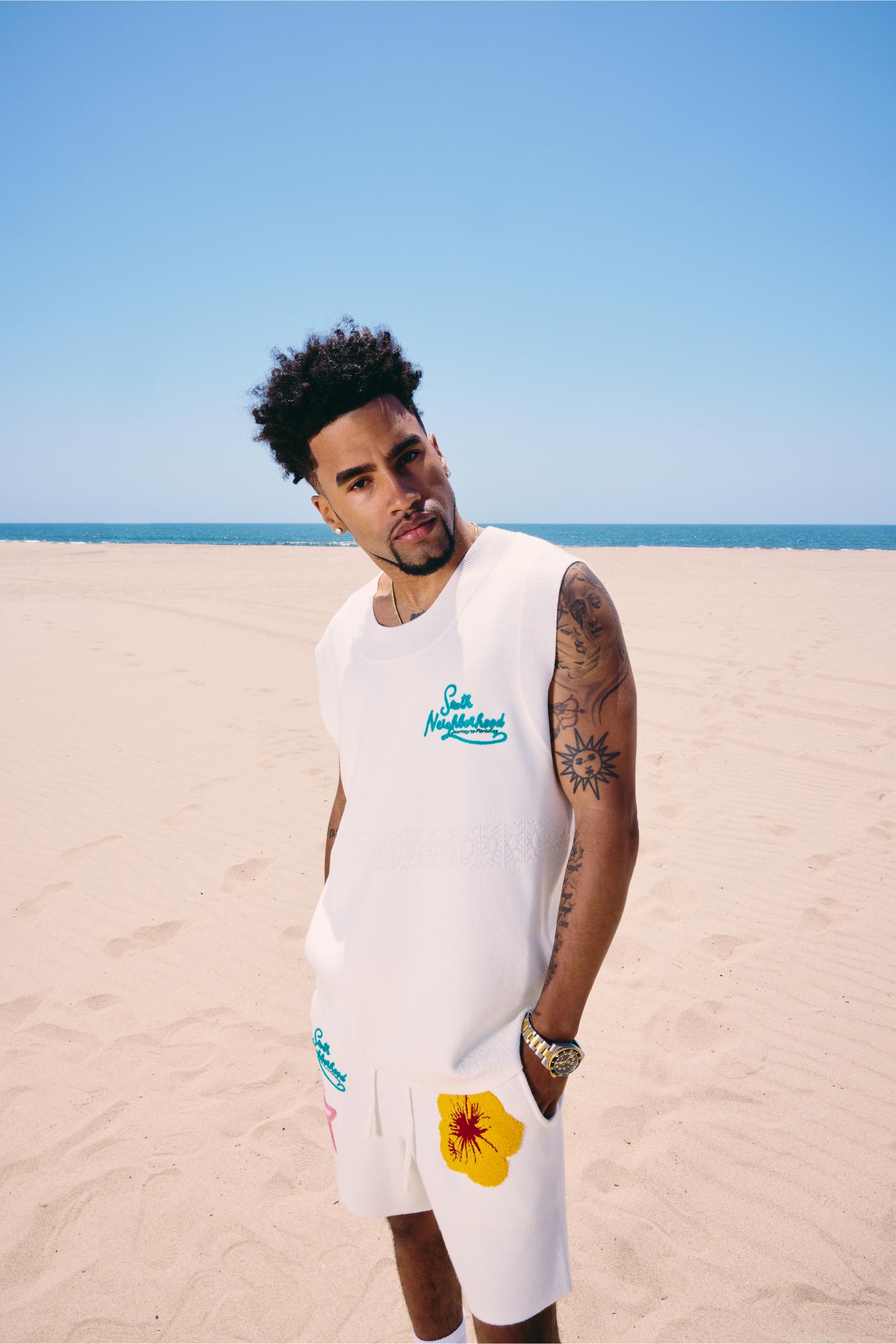 "Waves" Knit Shorts Cream