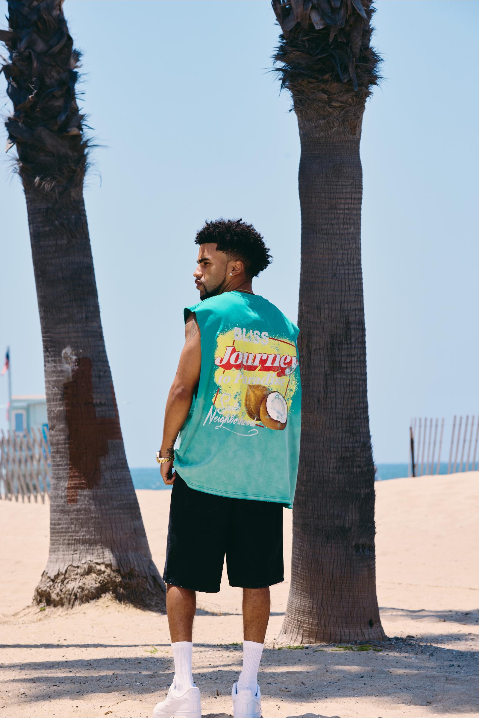 "Muscle" Graphic Tank Aqua