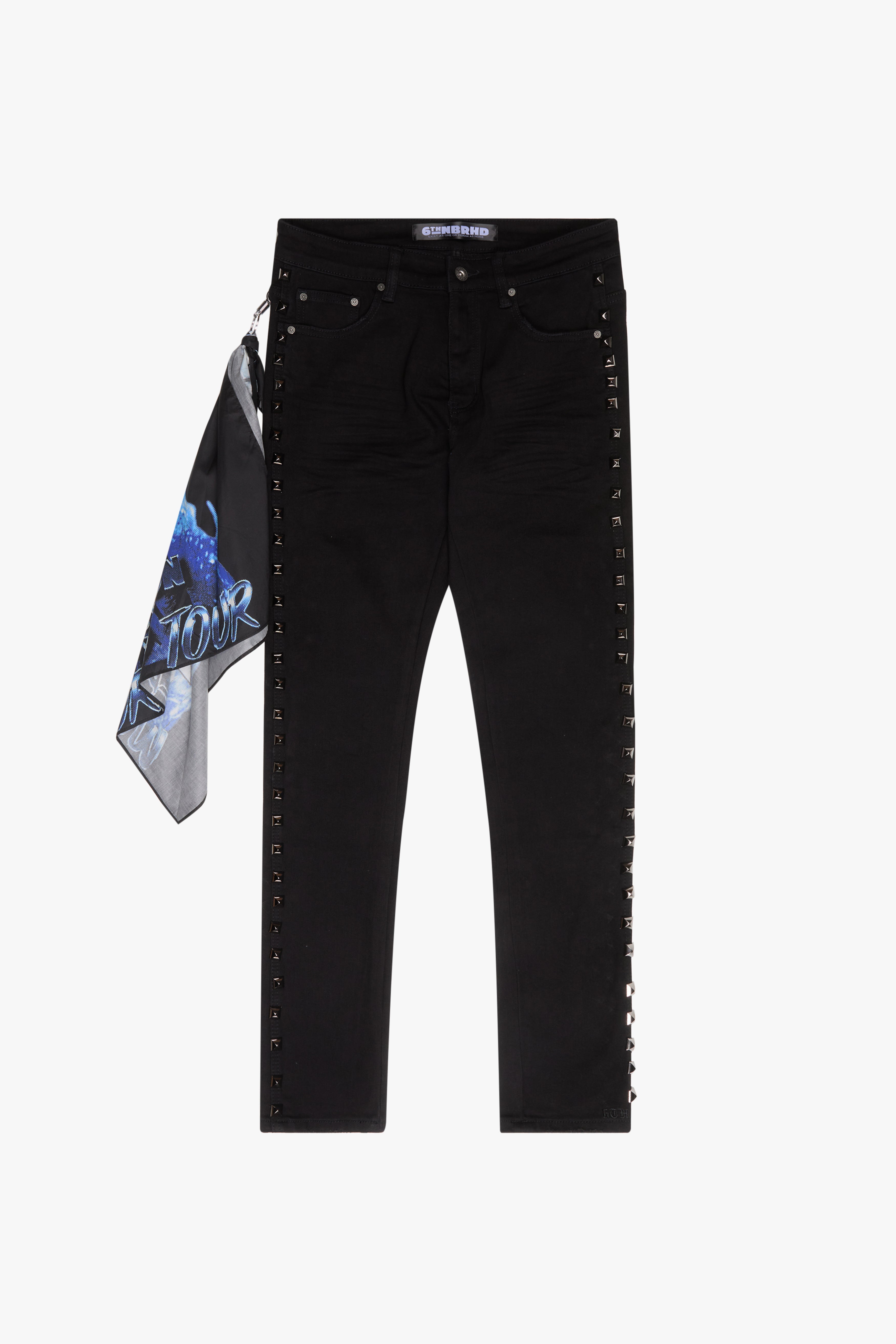 6thNBRHD SKINNY JEAN "STUDDED" BLACK