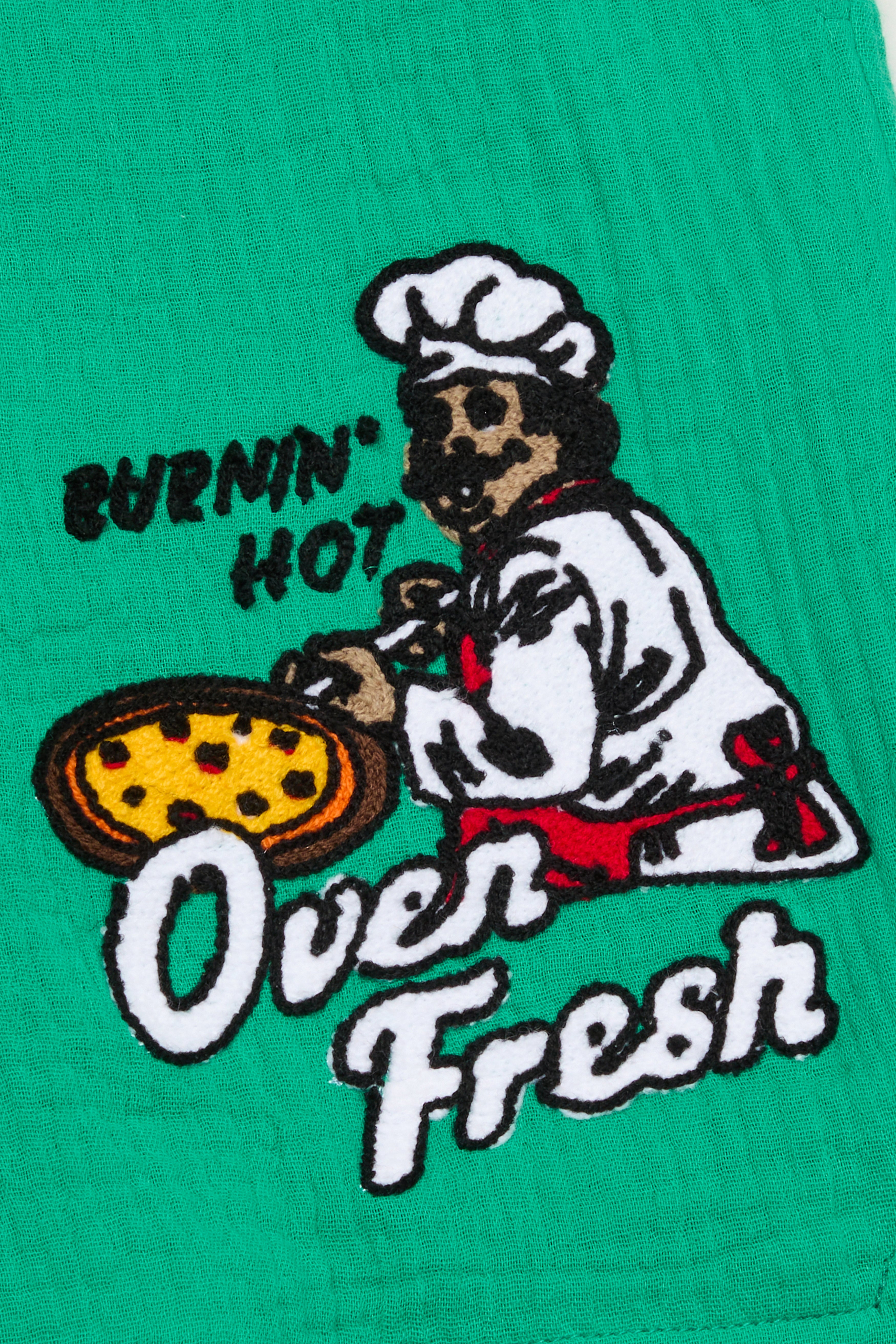 6thNBRHD SHORTS "NBRHD PIZZA" GREEN