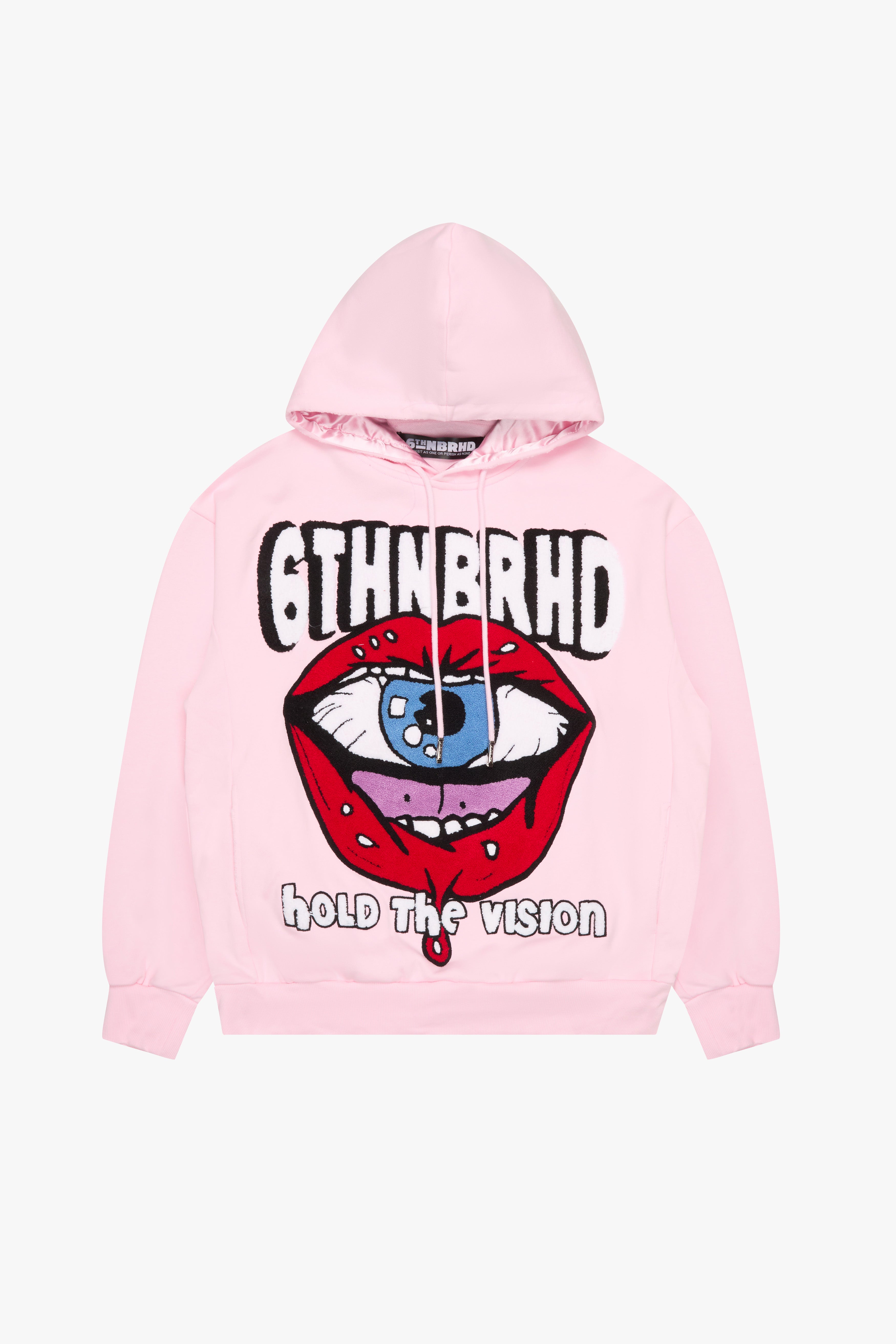 "VISUAL ASSET" HOODIE PINK