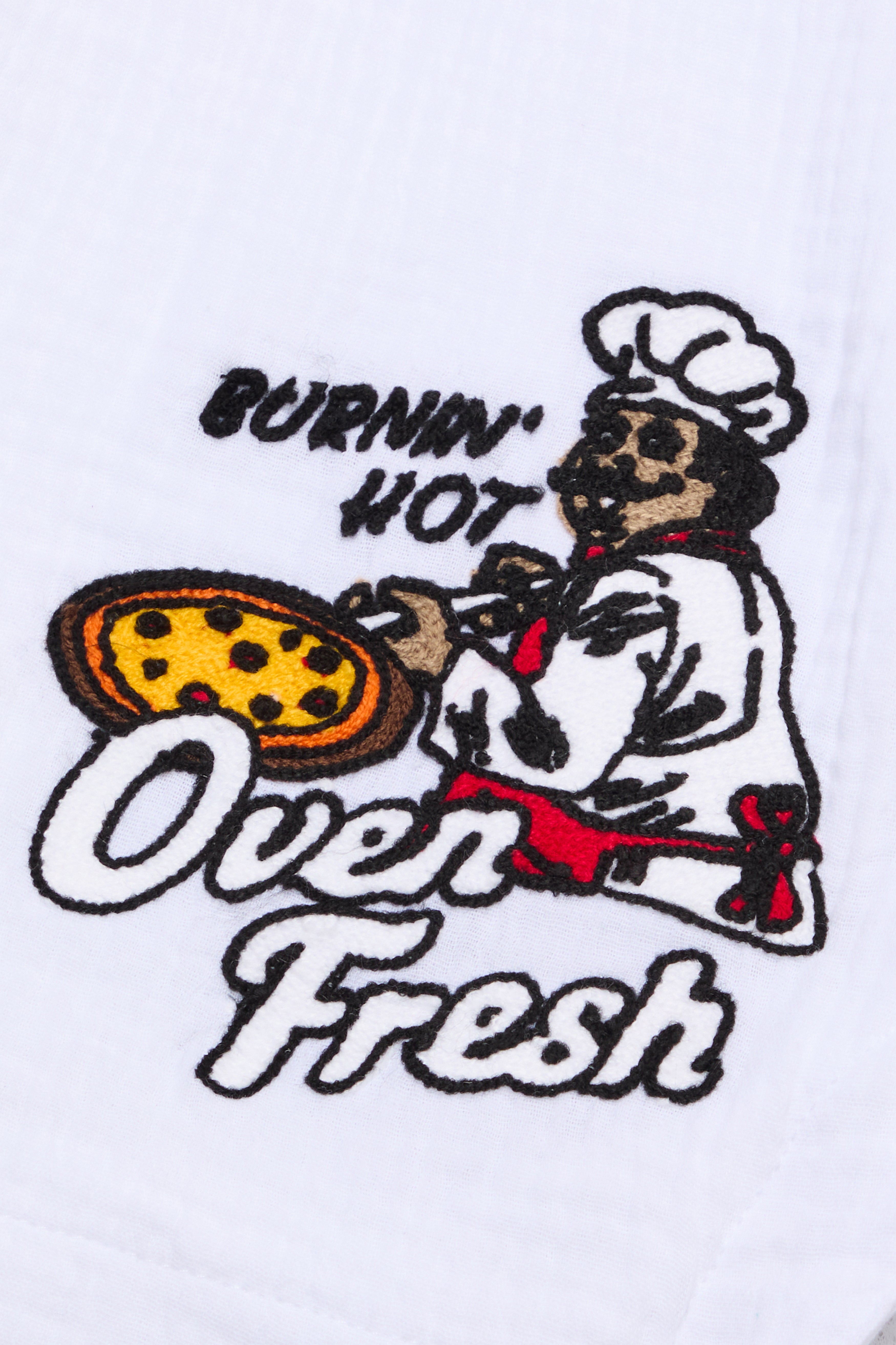 6thNBRHD SHORTS "NBRHD PIZZA" WHITE