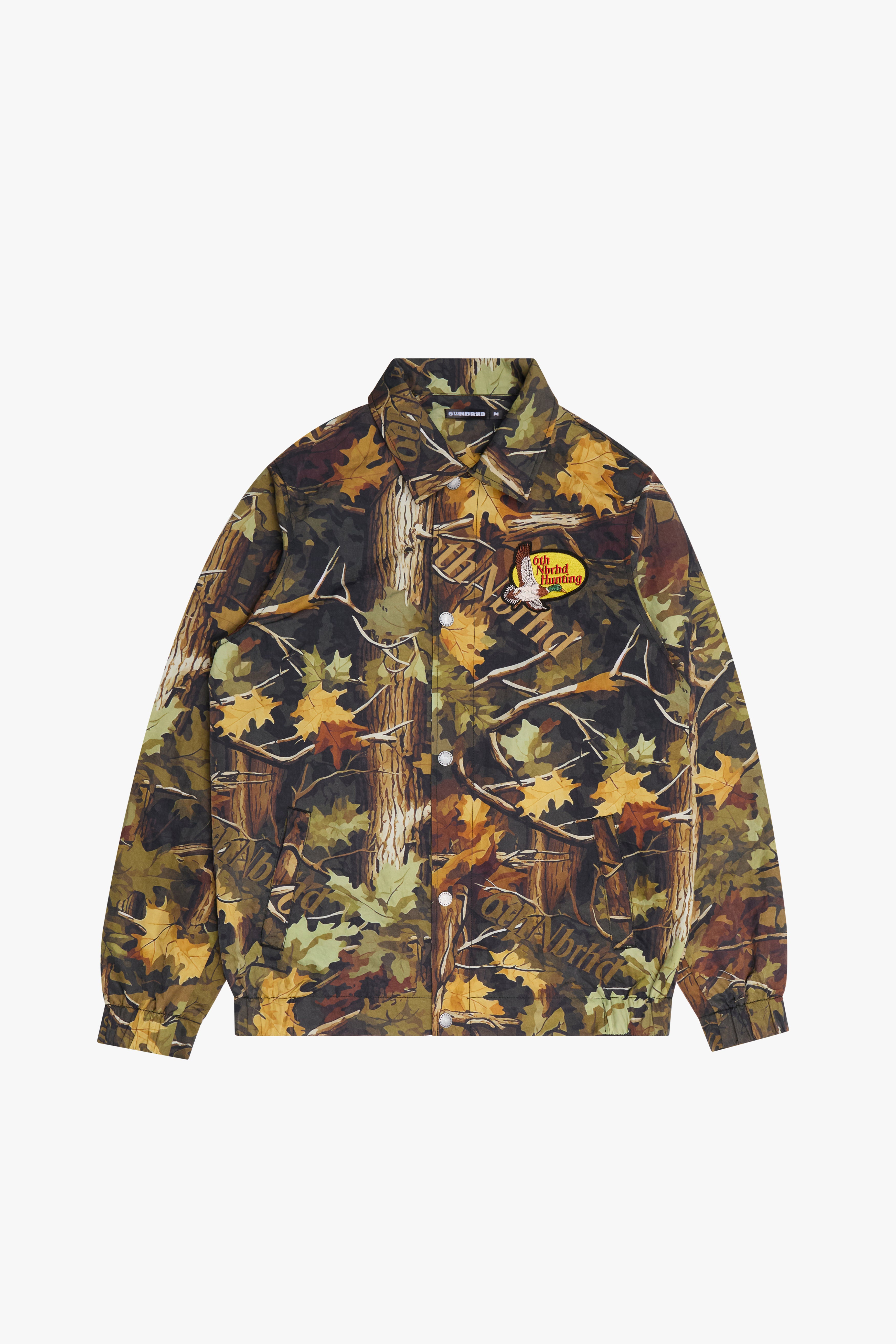 "DUCK CALL" NYLON COACH JACKET -FOREST CAMO