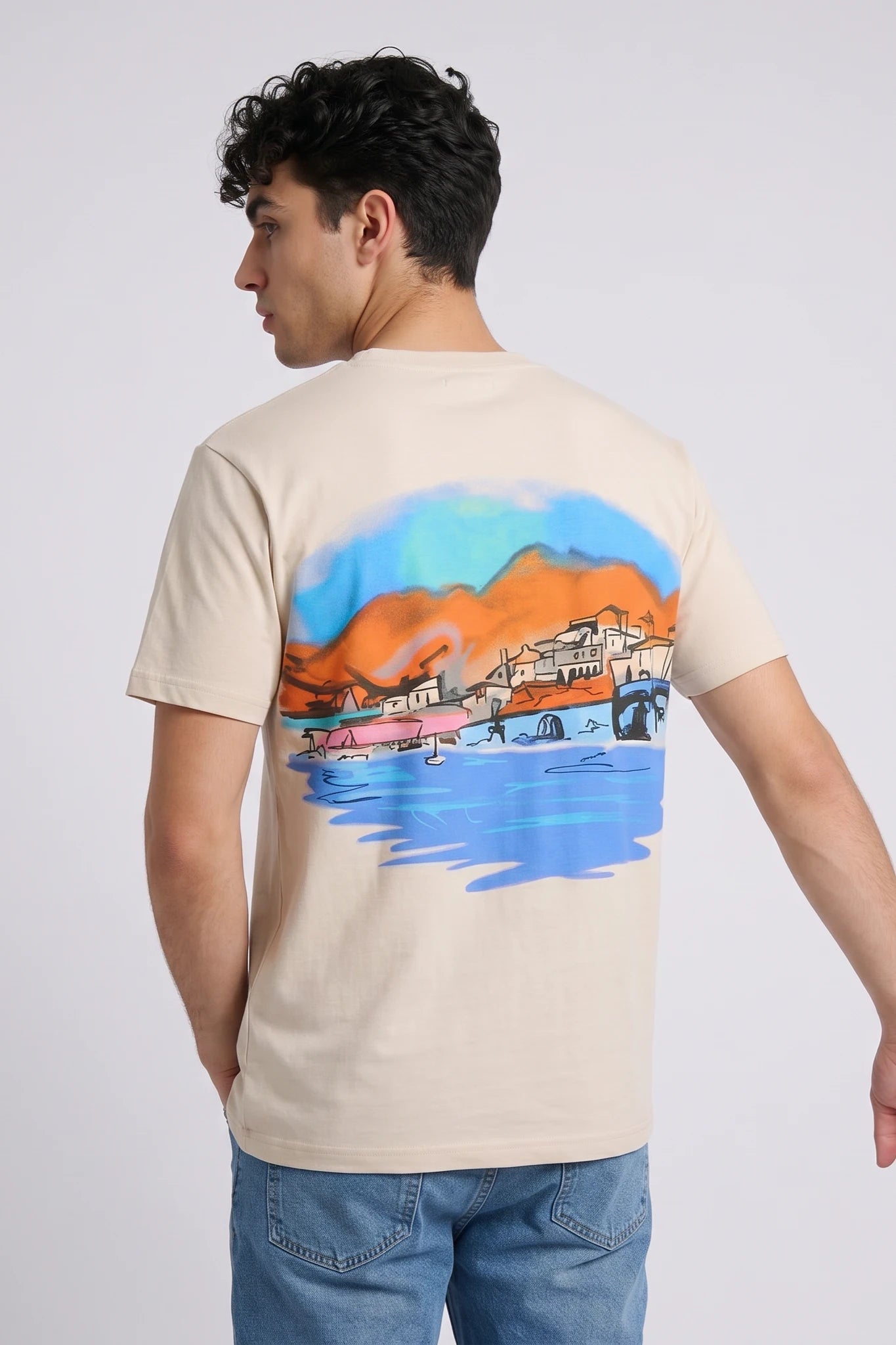"Beach Club" Graphic Tee Cream
