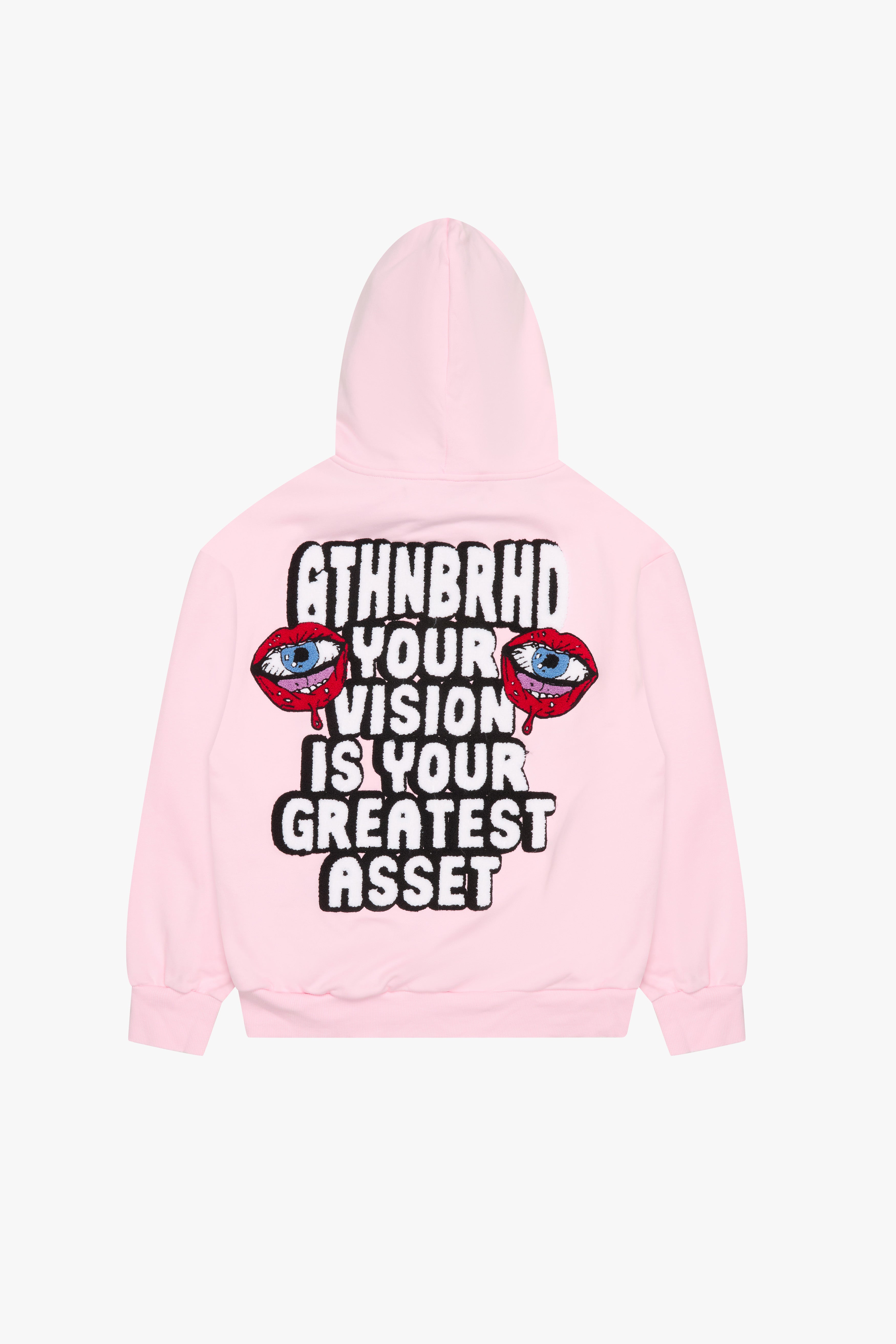 "VISUAL ASSET" HOODIE PINK