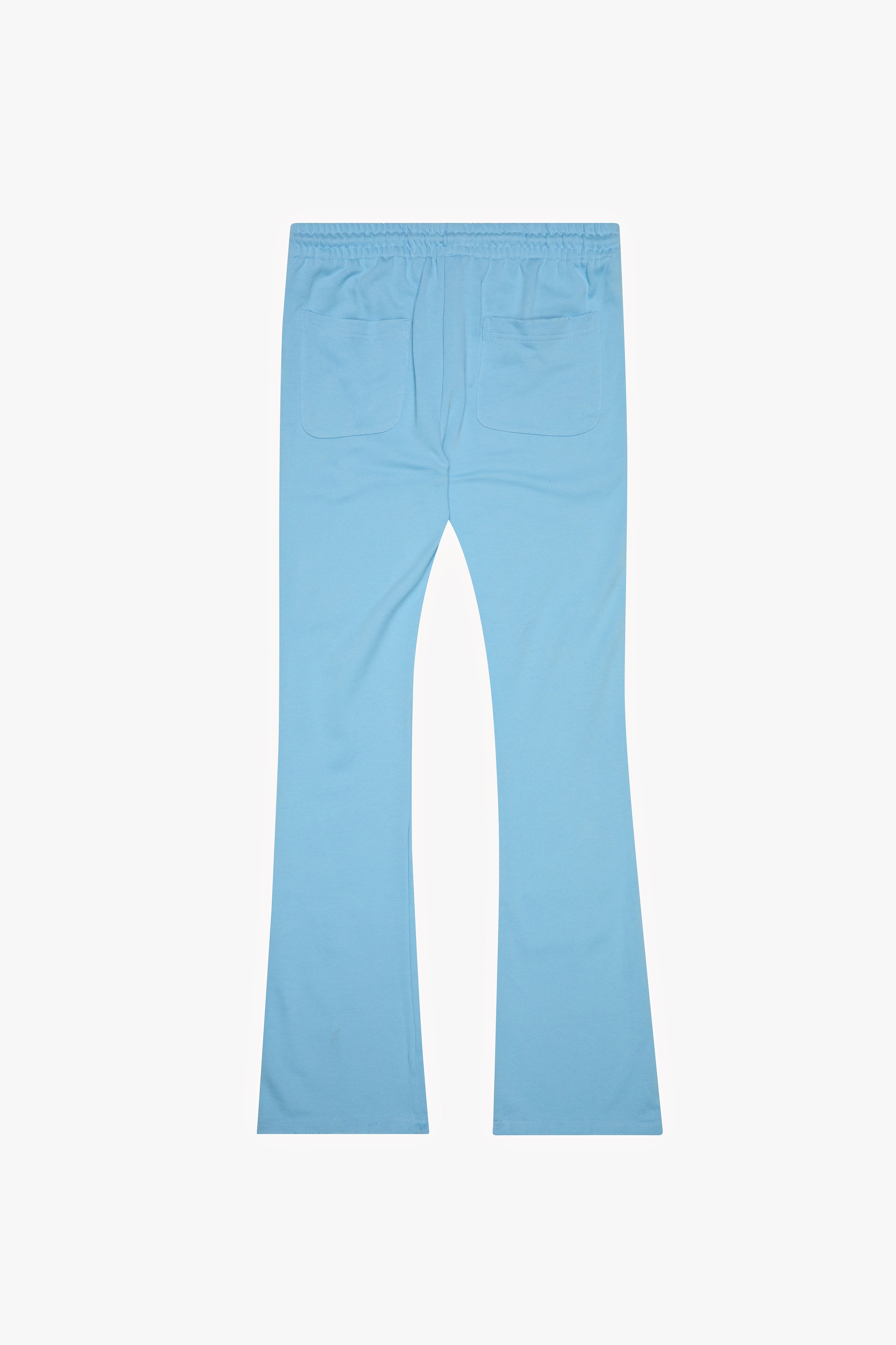 "STRICT RULES" STACKED PANTS -SKY BLUE