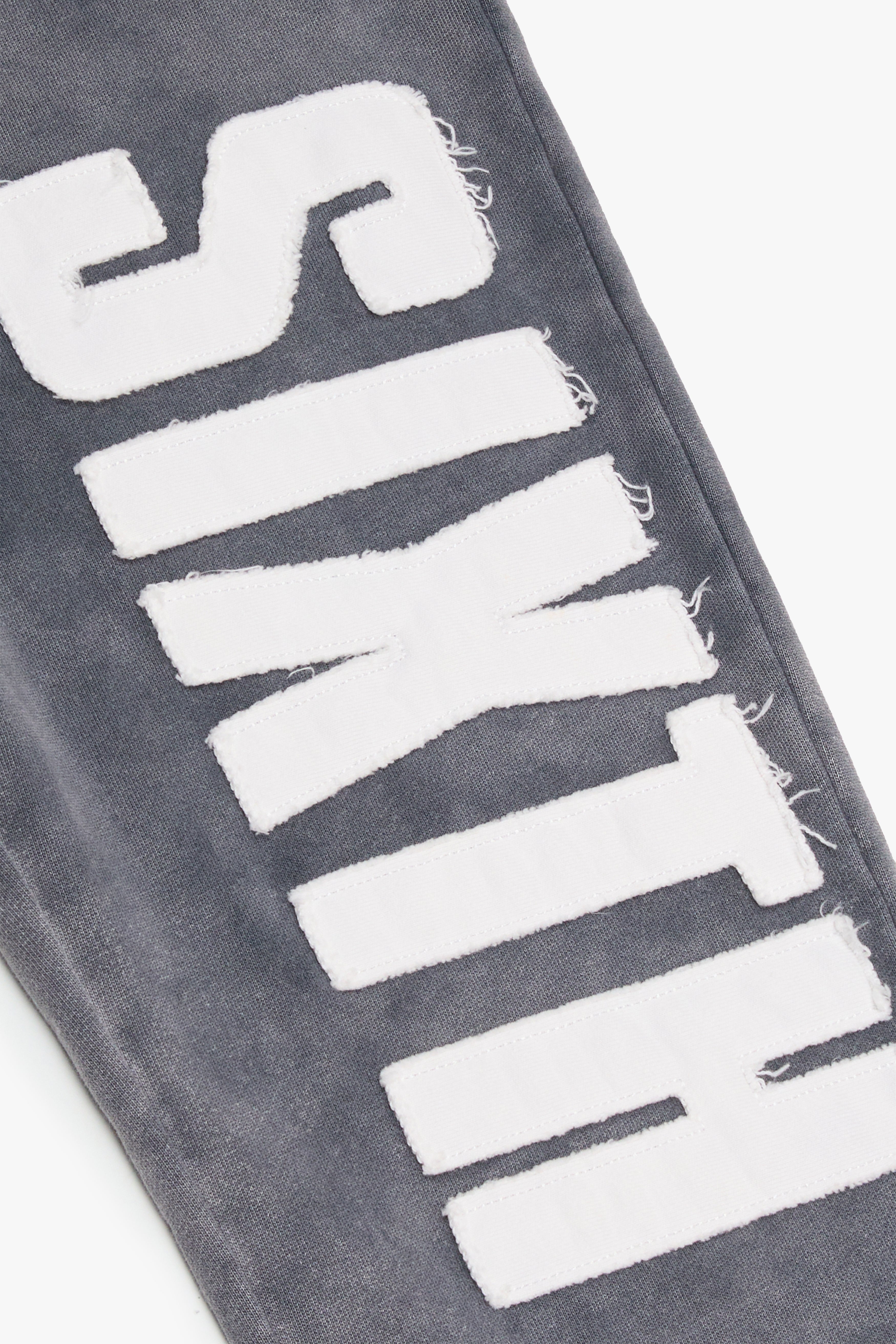 "CUTOUT" RELAXED FIT FLEECE PANTS BLACK