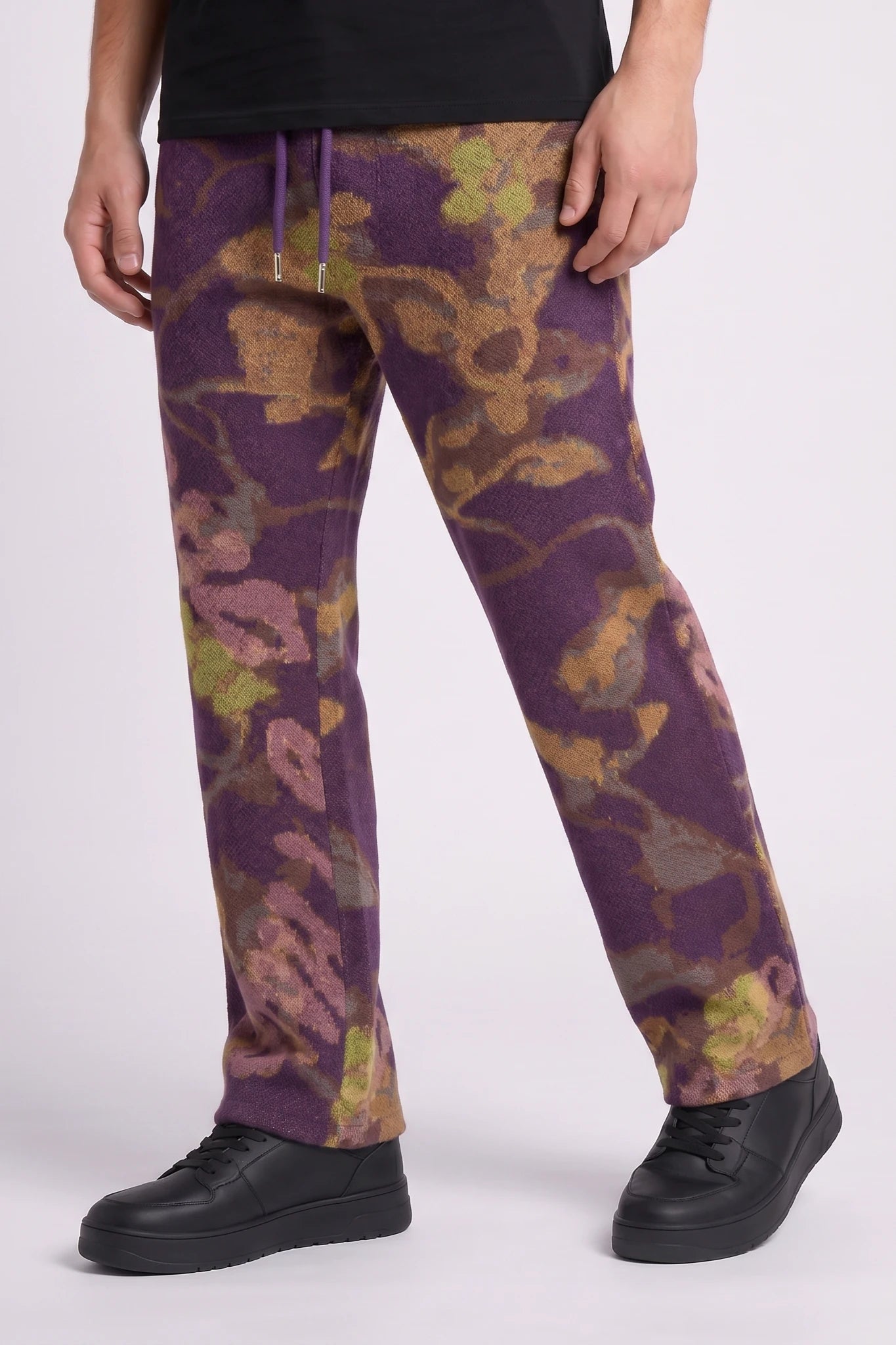 "Flowas" Tapestry Pants Purple Multi