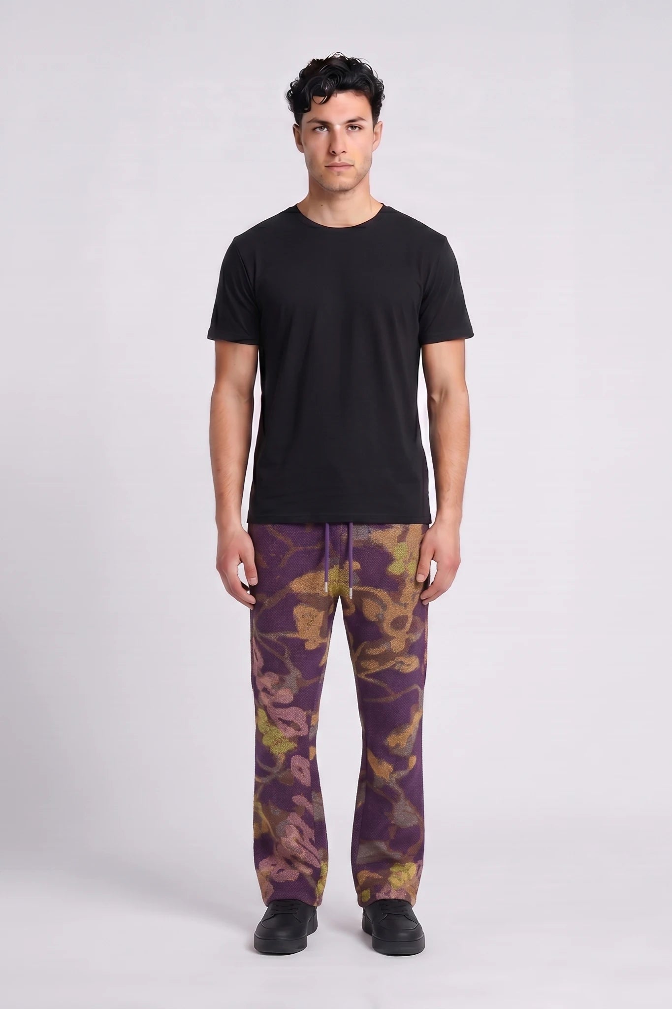 "Flowas" Tapestry Pants Purple Multi