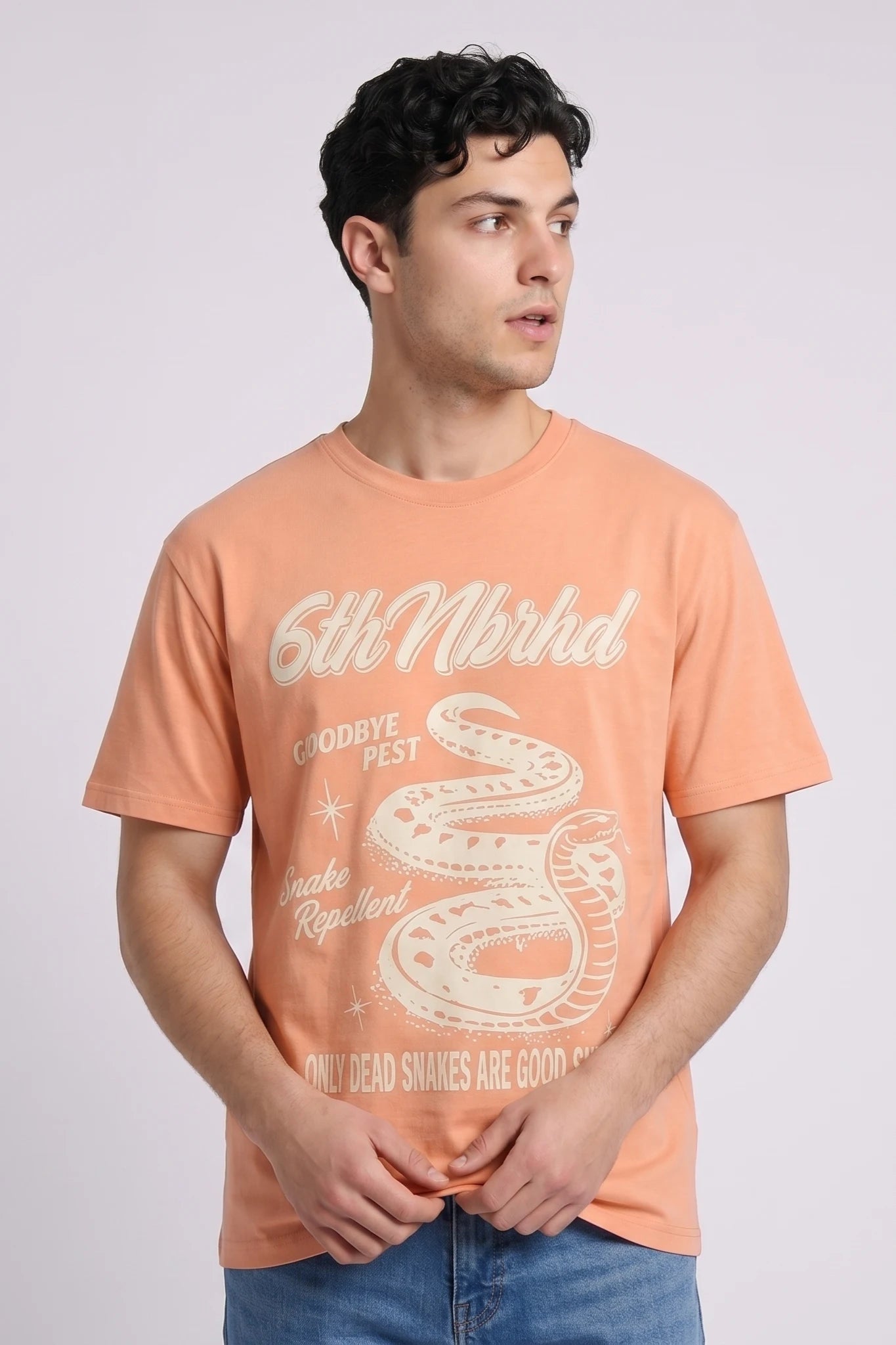 "Goodbye Pest" Graphic Tee Peach