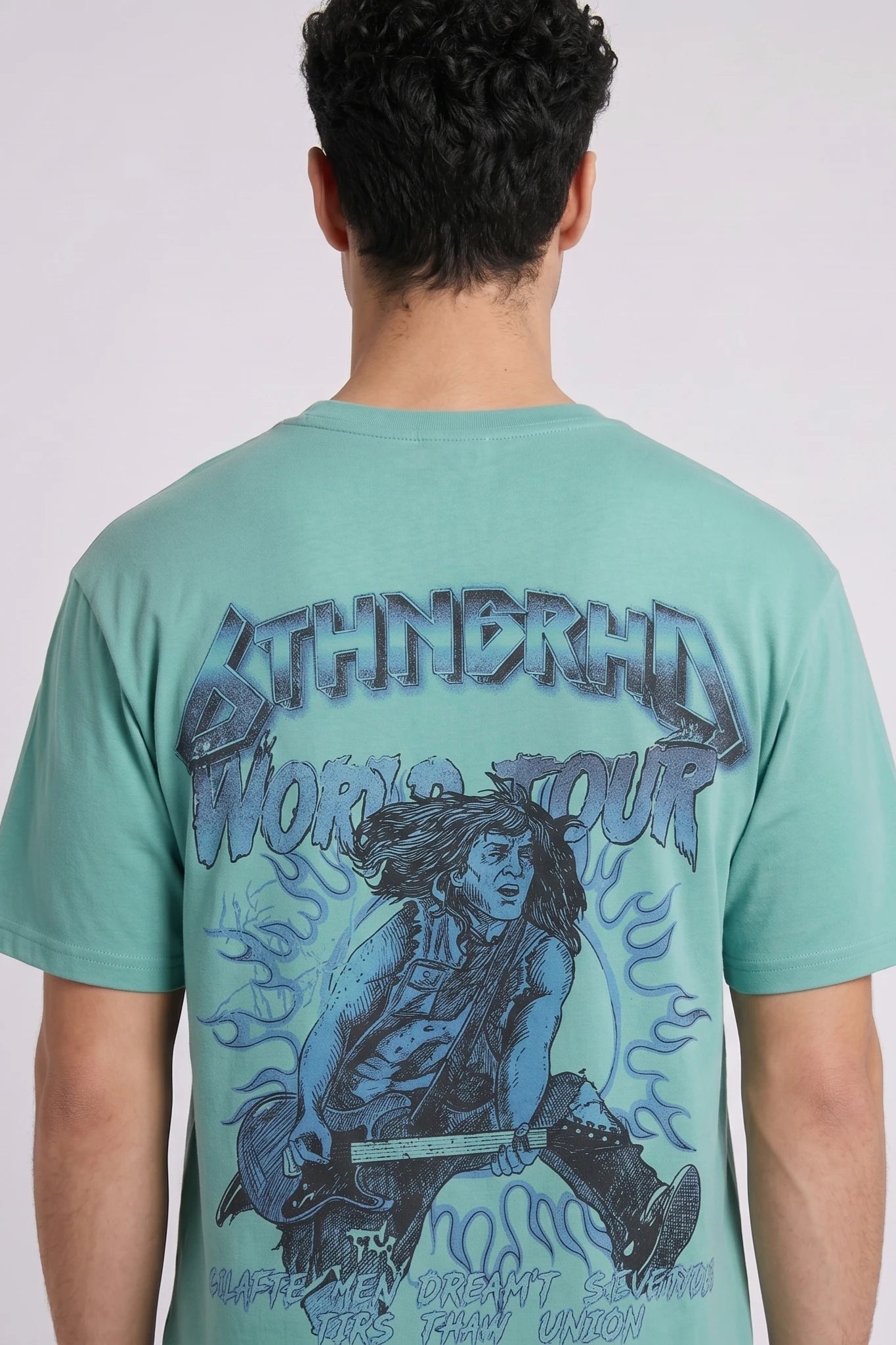 "Heavy Metal" Graphic Tee Aqua