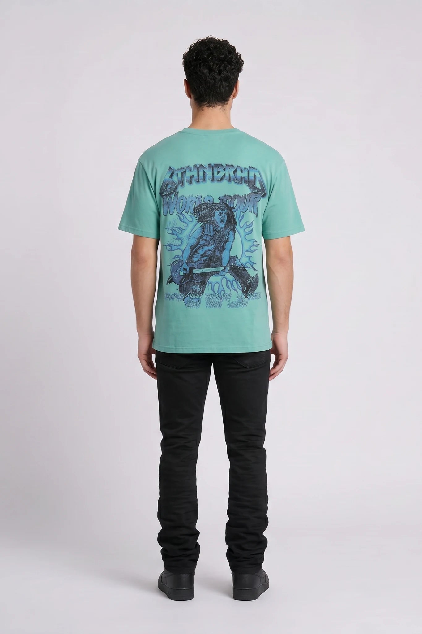 "Heavy Metal" Graphic Tee Aqua