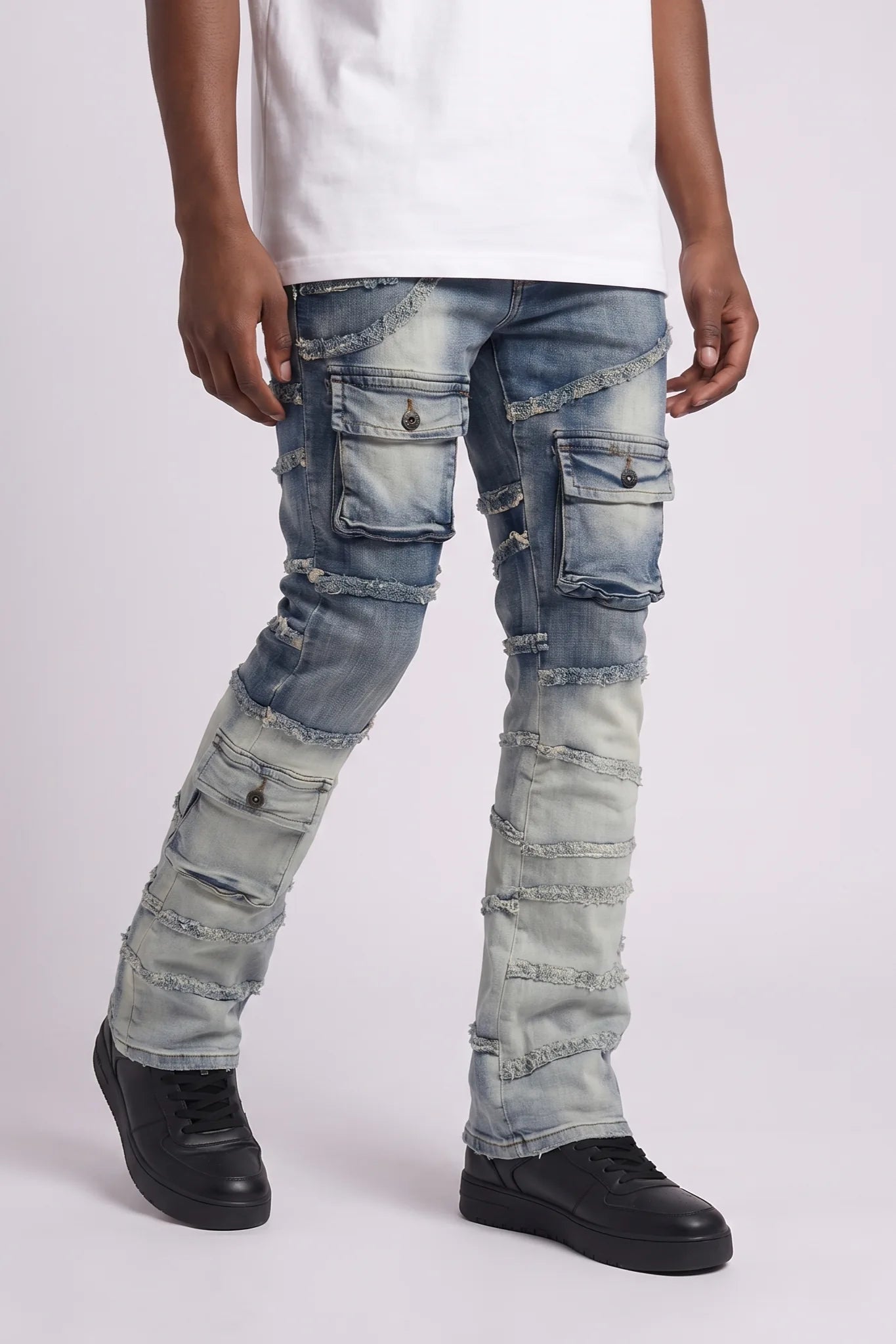 "Immortal" Stacked Jeans Light Vintage Wash