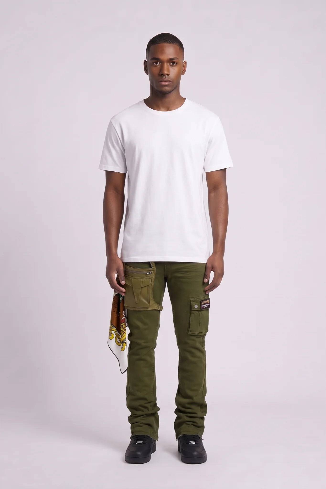 "Indiana" Stacked Jeans Olive