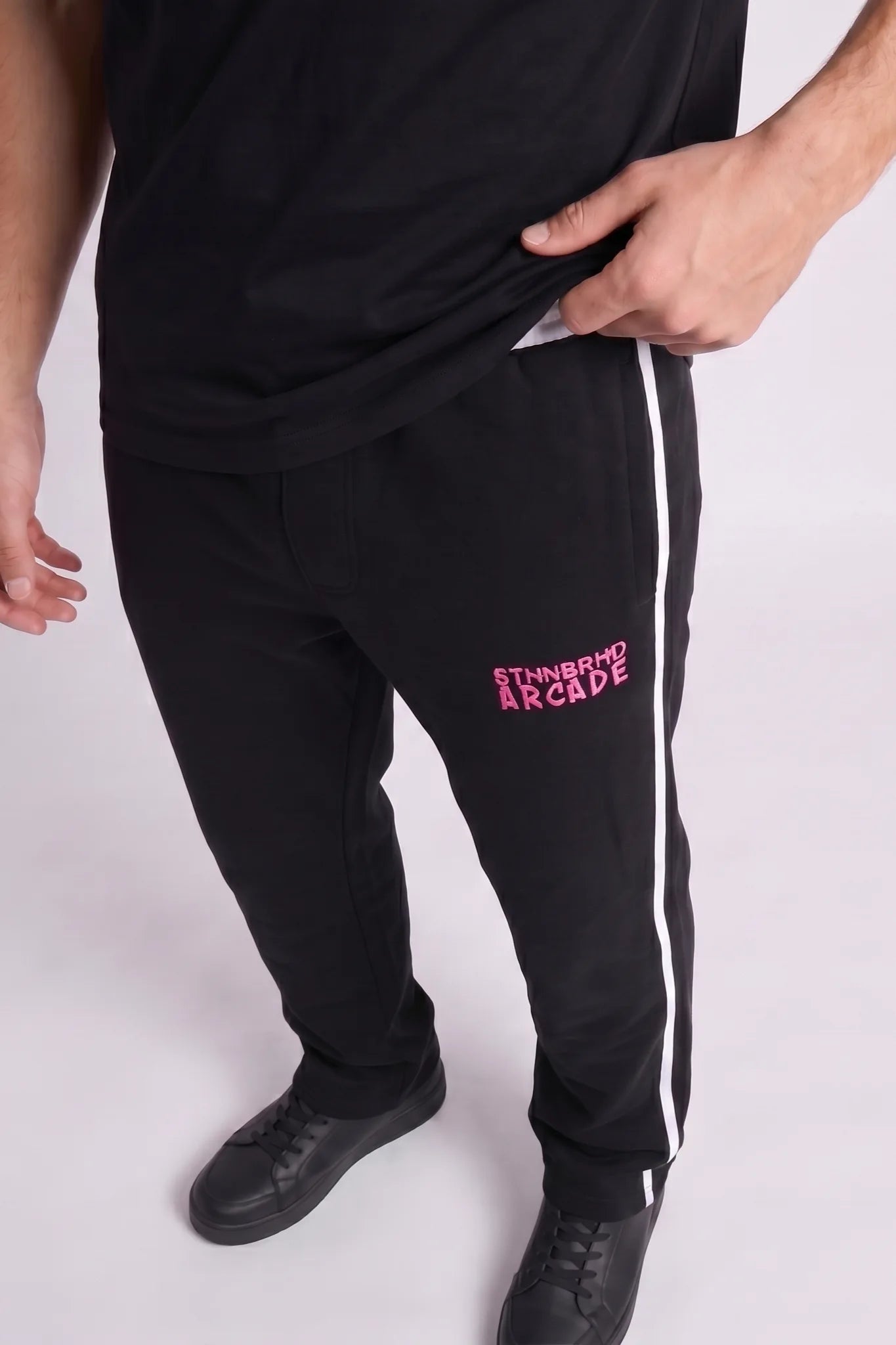 "Joystick" Fleece Sweatpants Black