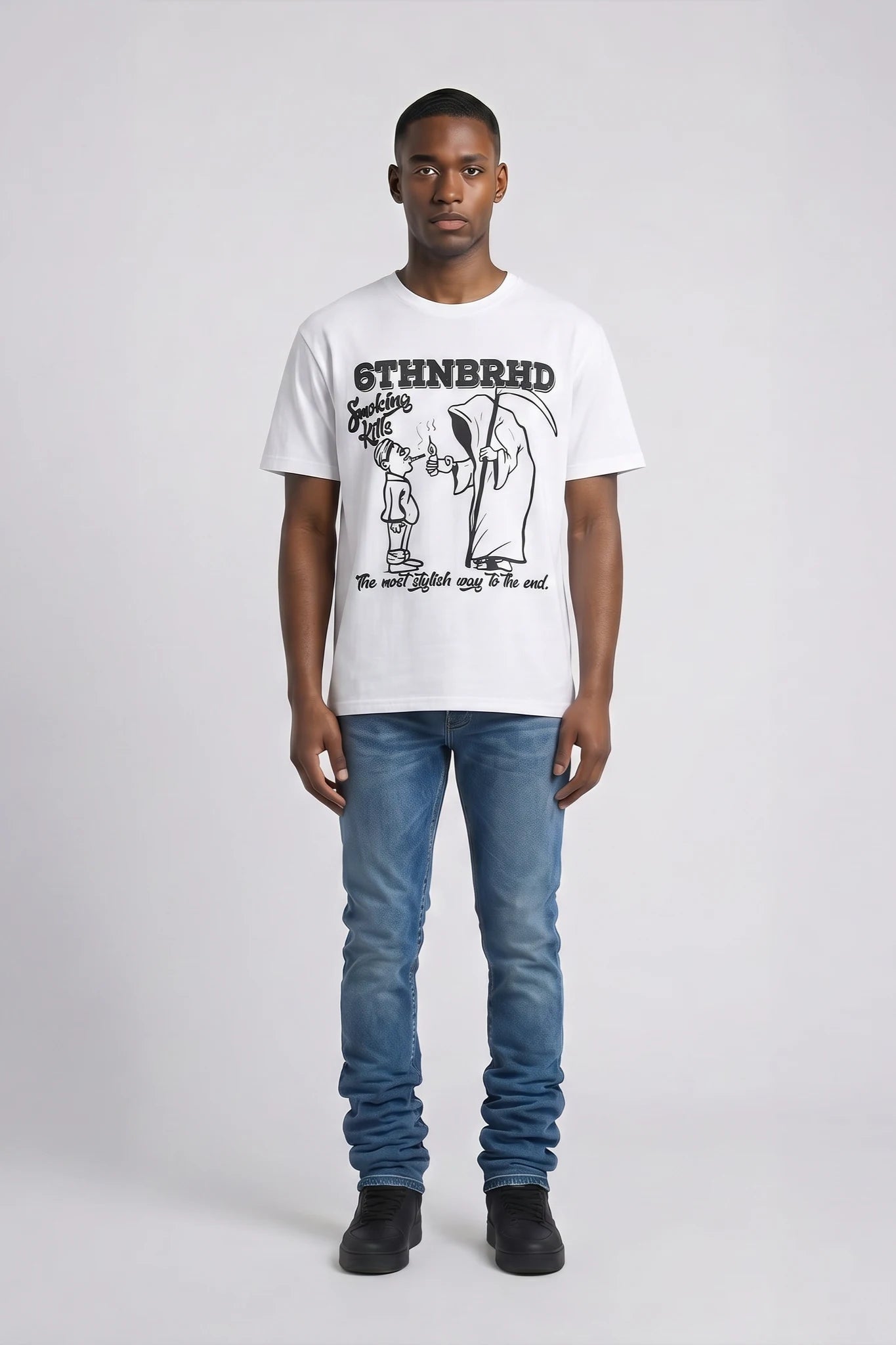 "No Smokes" Graphic Tee White