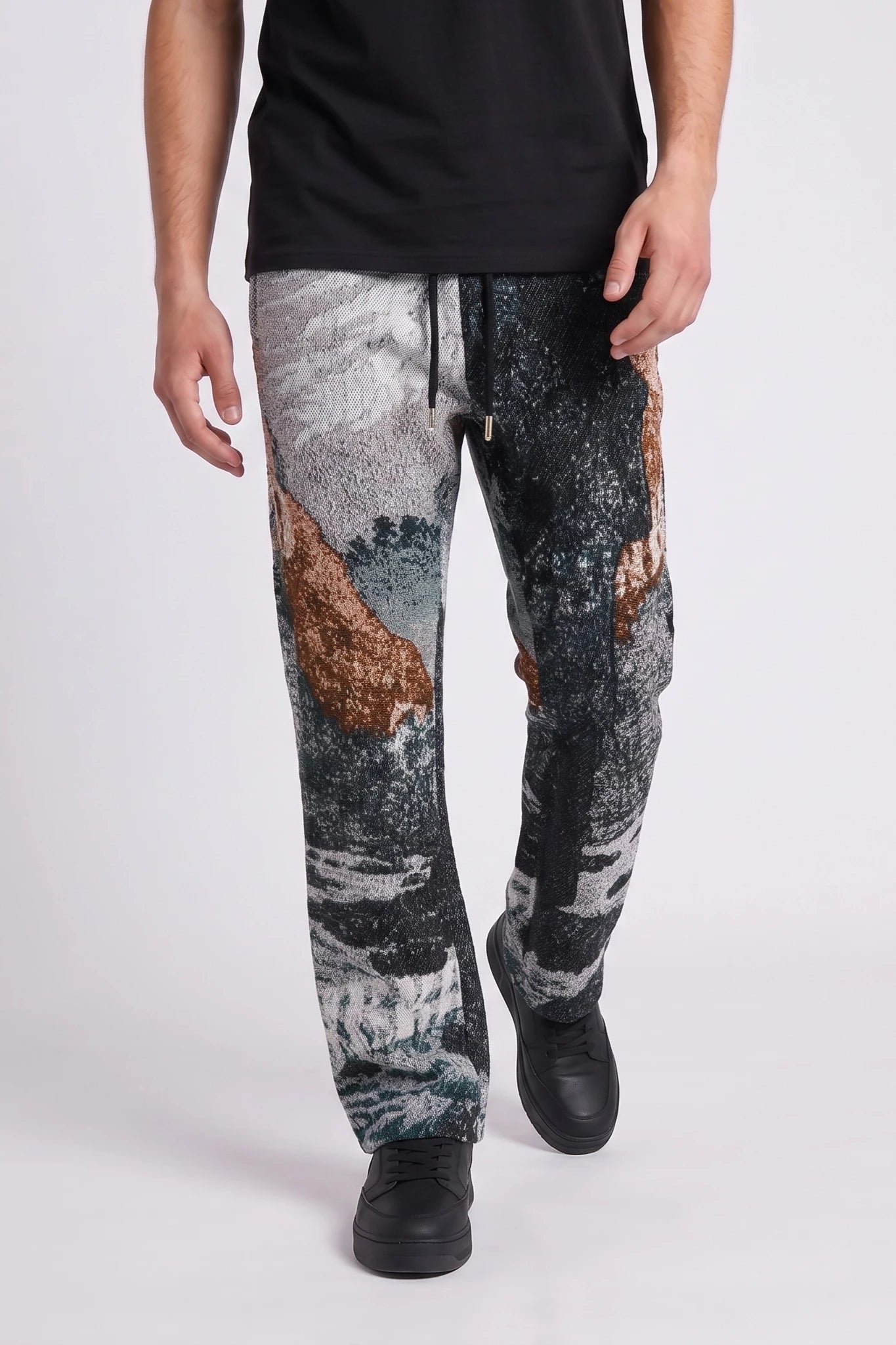 "Peace" Tapestry Pants Blue Multi