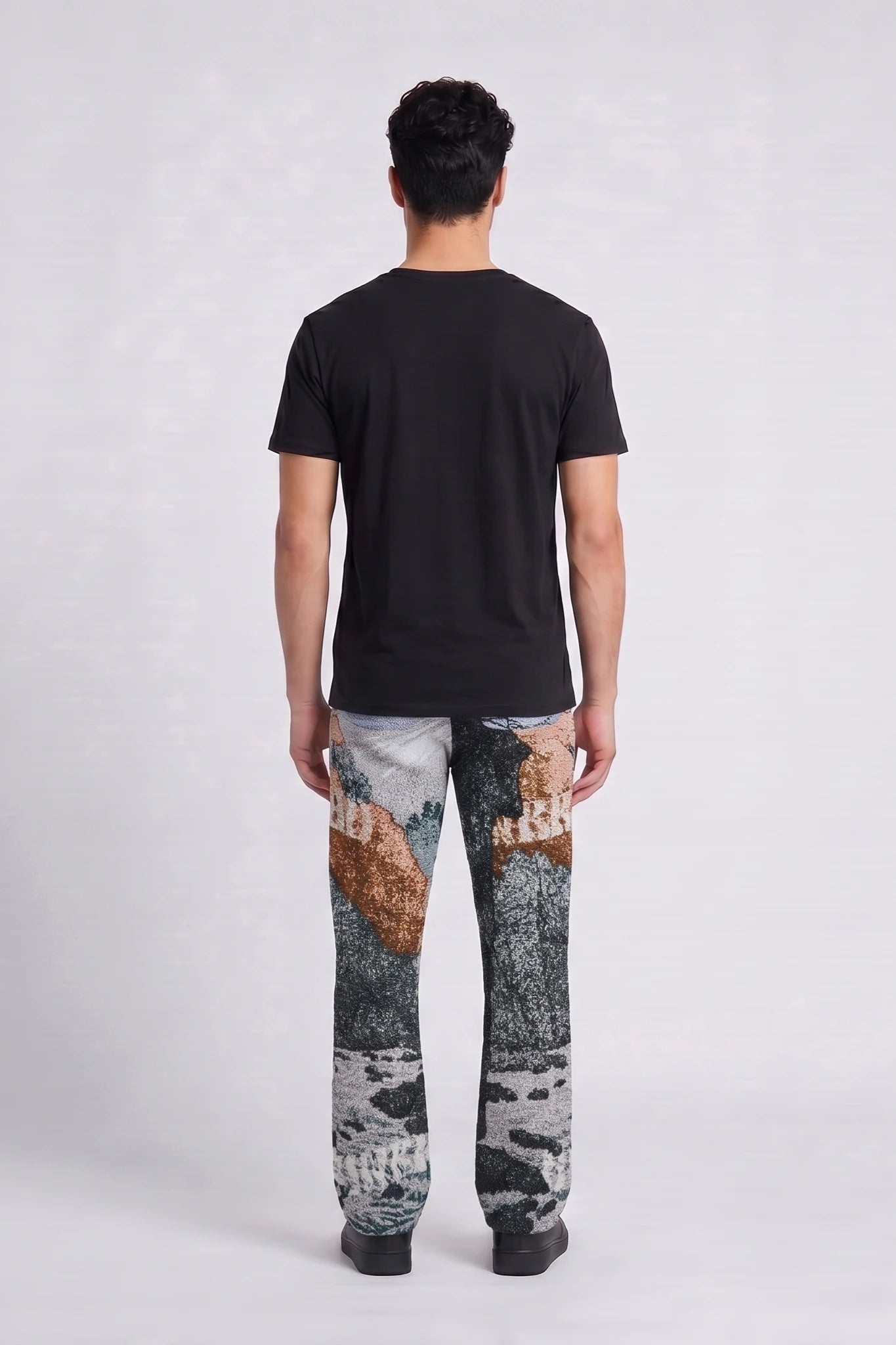 "Peace" Tapestry Pants Blue Multi