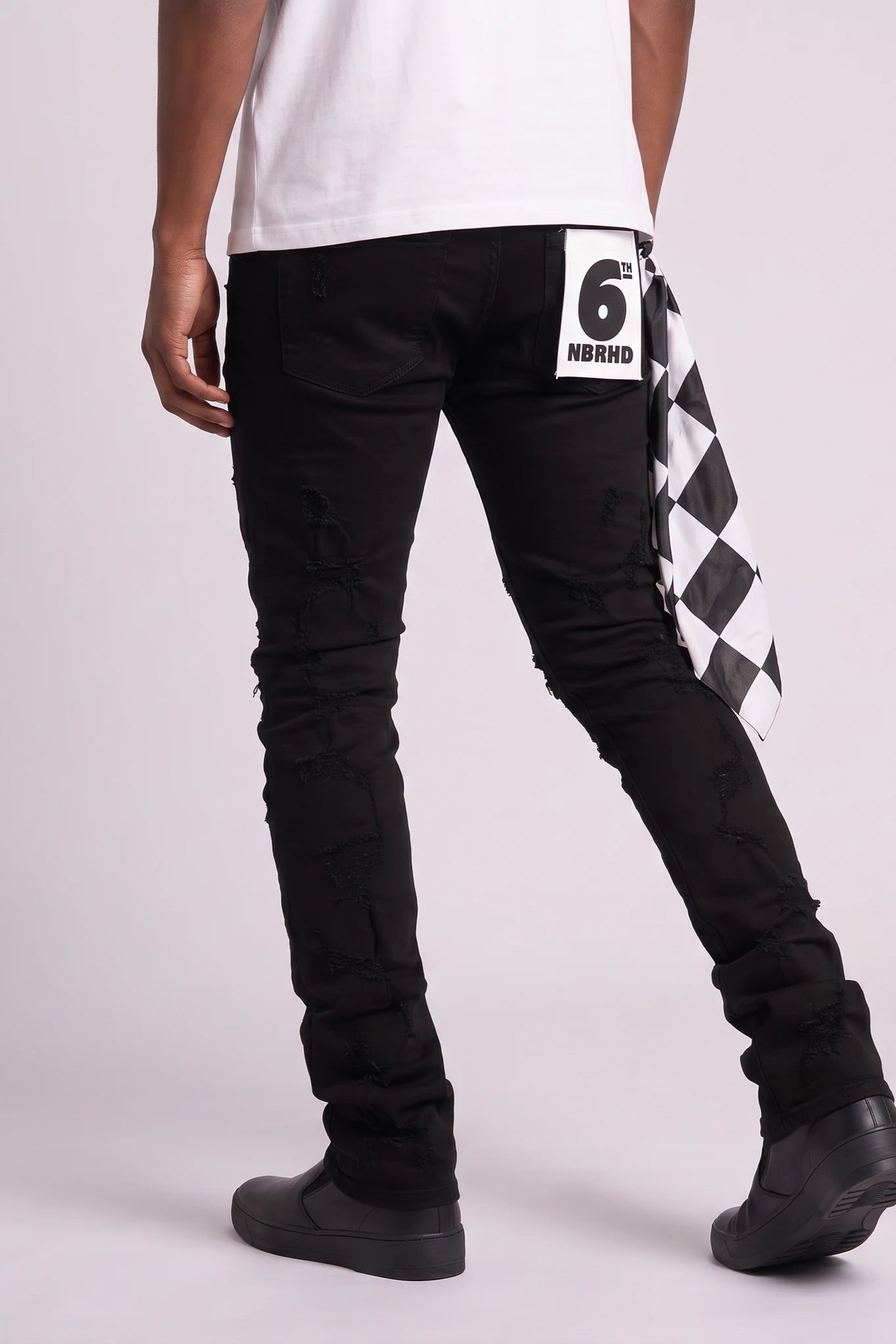 "Saber" Stacked Pants Black