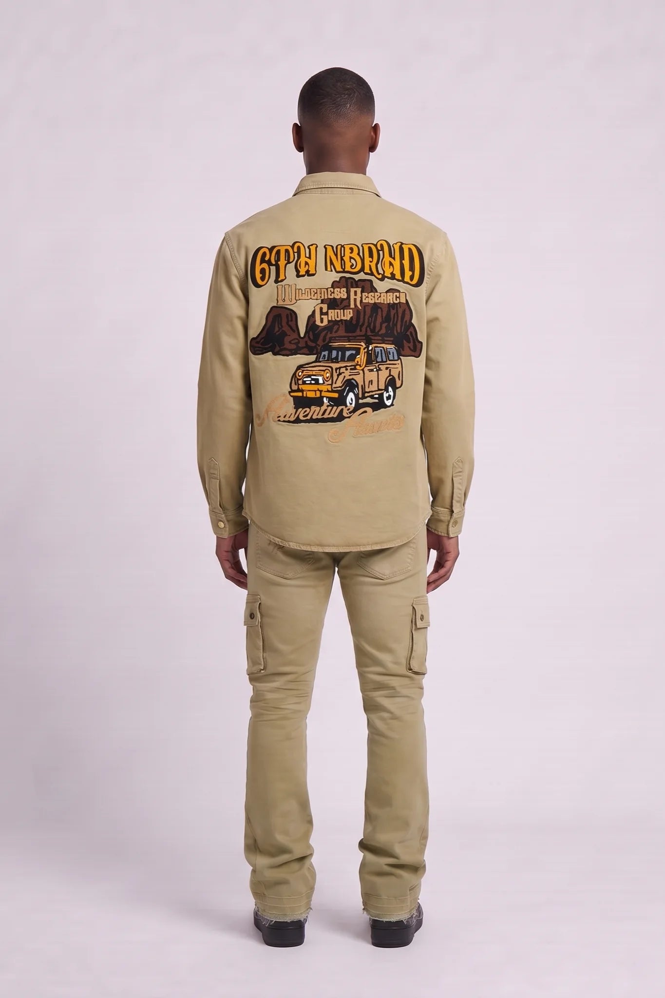 "Safari" Button-Down Shirt Khaki