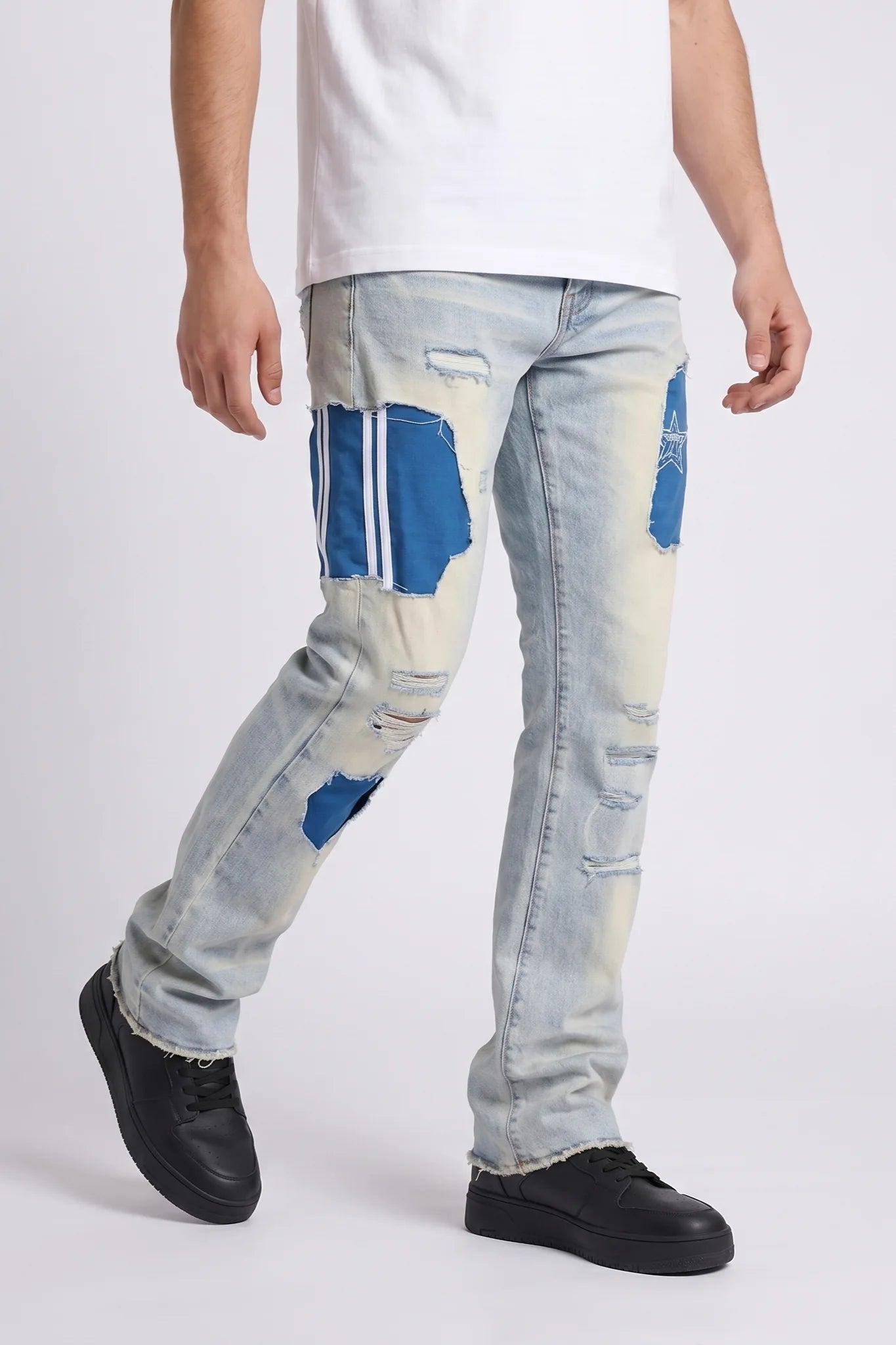 "Samba" Stacked Jeans Light Wash