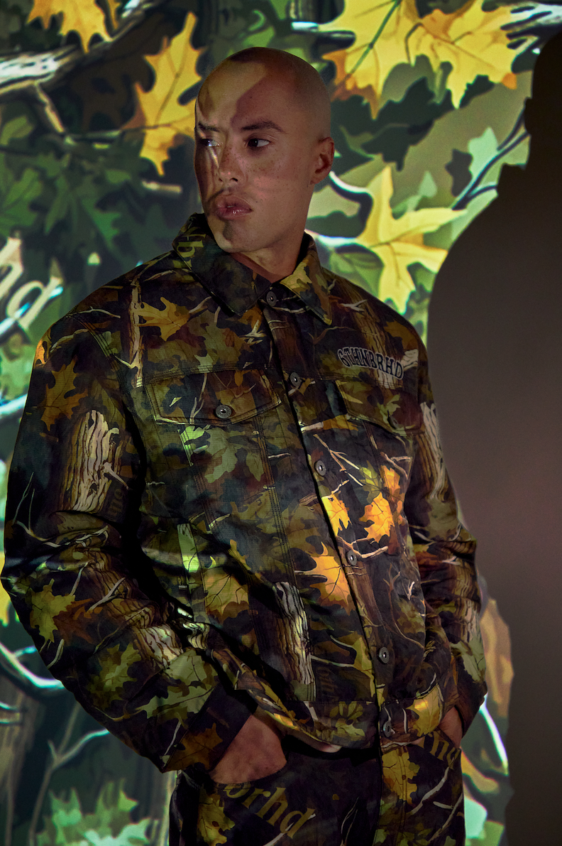 "HIDDEN" NYLON JACKET - FOREST CAMO