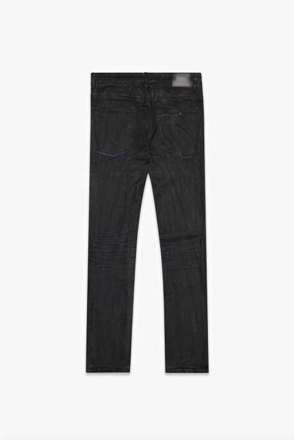 6thNBRHD SKINNY JEAN "SLICK" BLK/BLU WAX