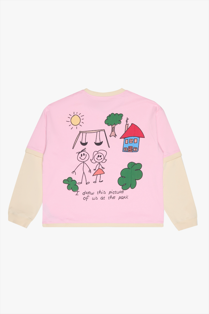 6thNBRHD TEE "DRAWING" PETAL PINK