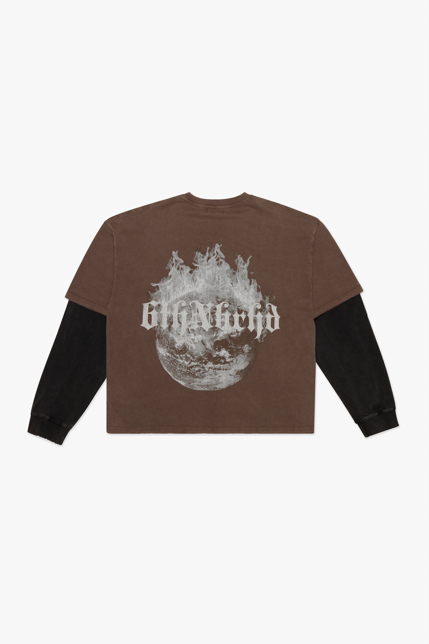 "ONE WORLD" VINTAGE MOCHA LAYERED TEE