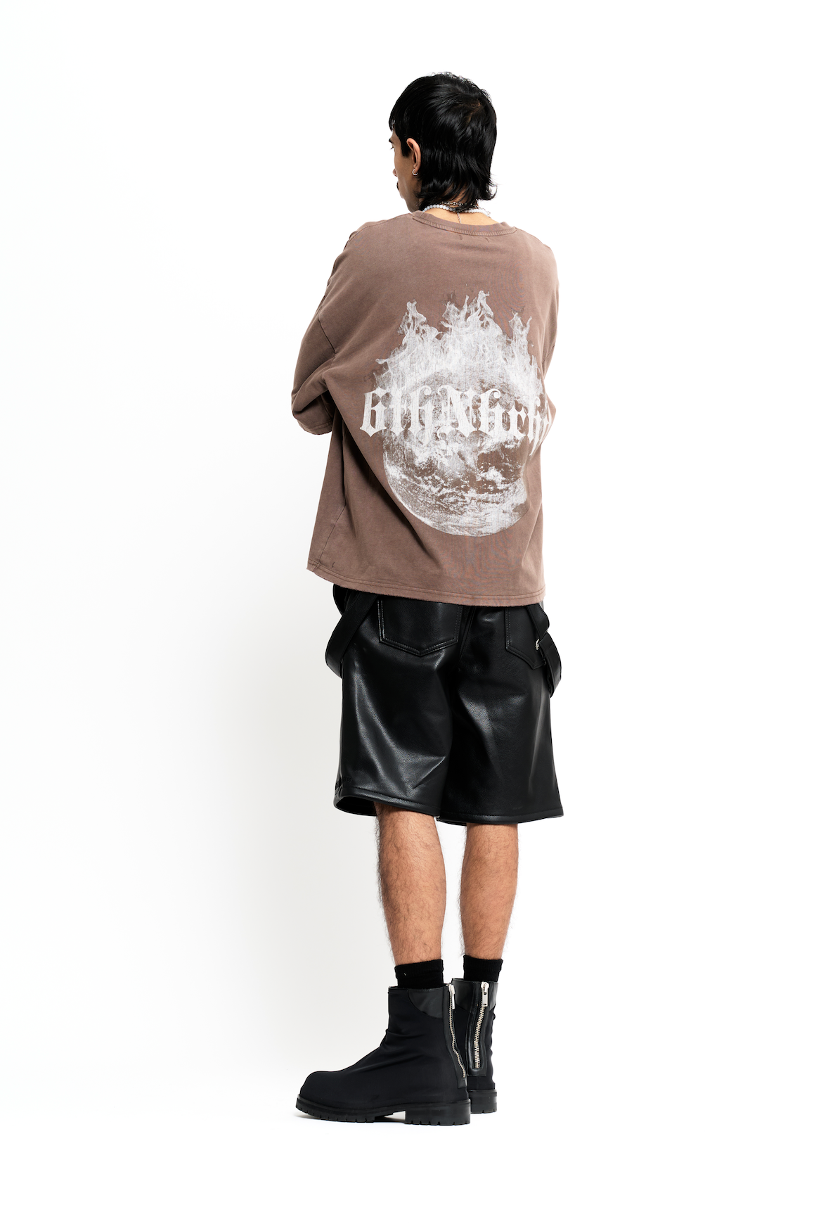 "ONE WORLD" VINTAGE MOCHA LAYERED TEE