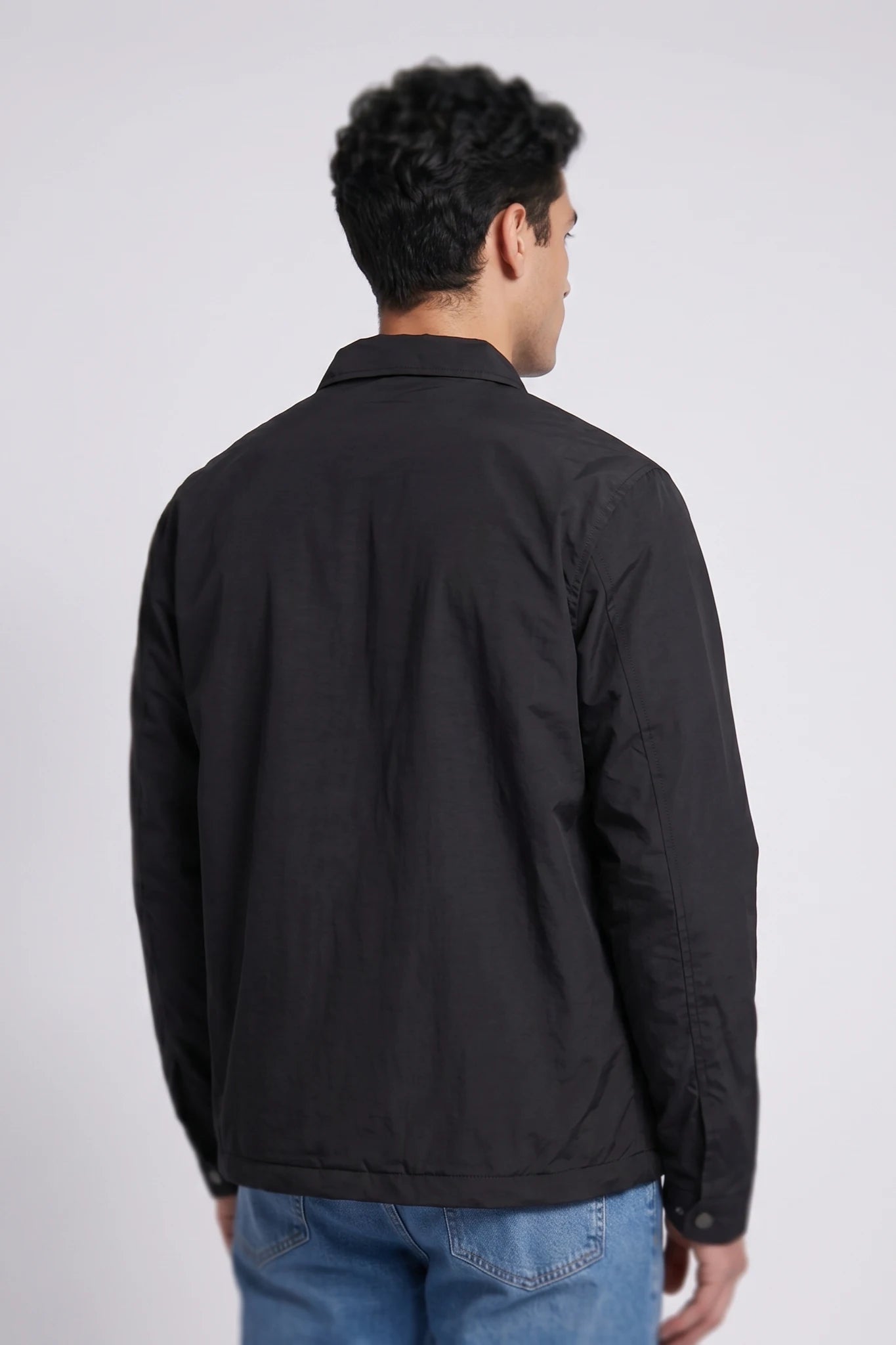 "Slippery" Nylon Jacket Black