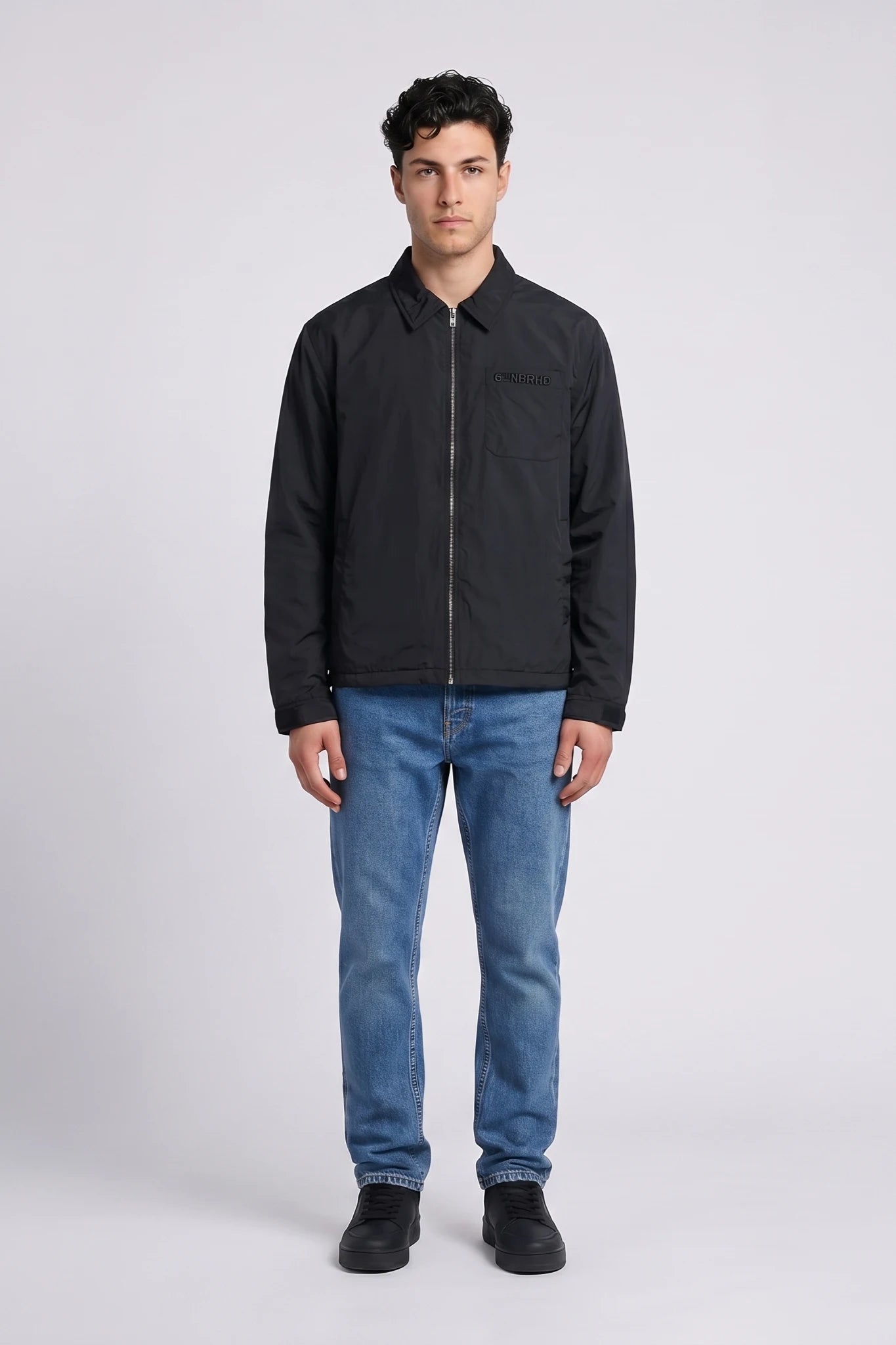"Slippery" Nylon Jacket Black