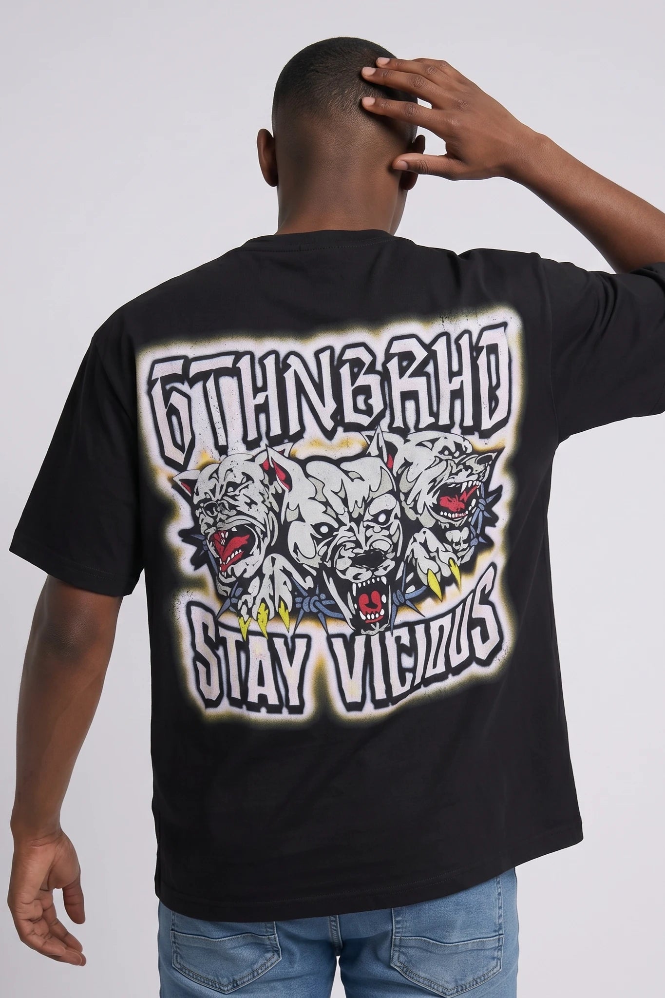 "Stay Vicious" Oversized Graphic Tee Black