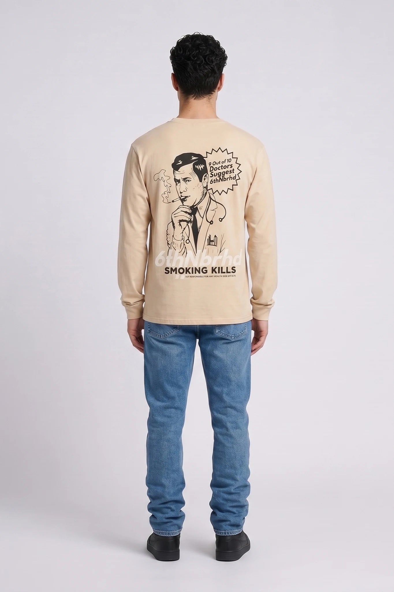 "The Doc" Graphic Long Sleeve Tee Cream
