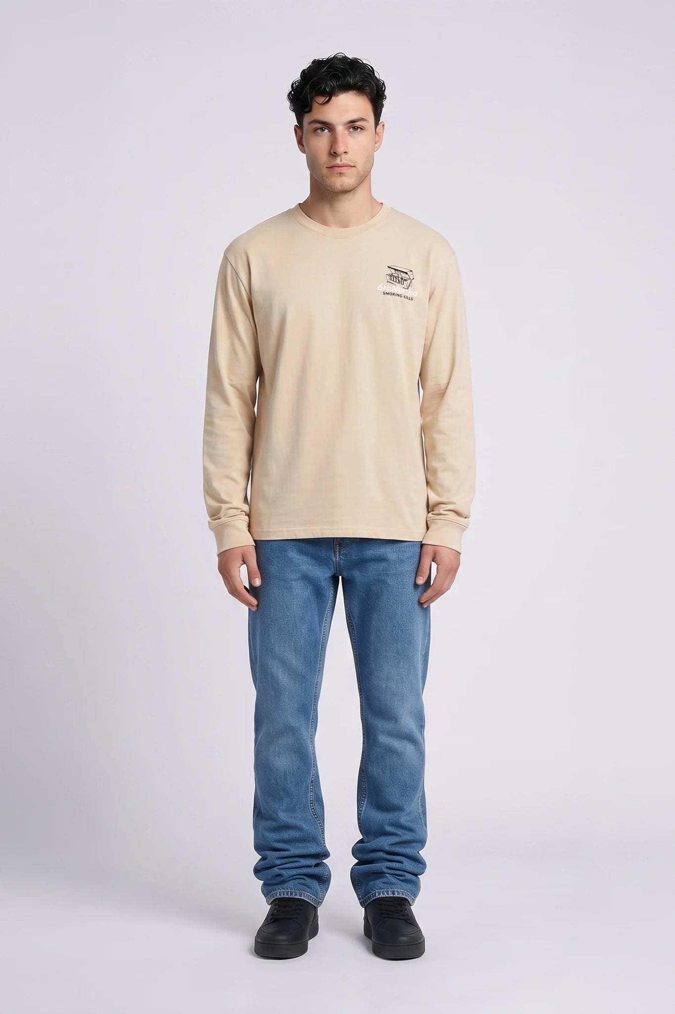 "The Doc" Graphic Long Sleeve Tee Cream