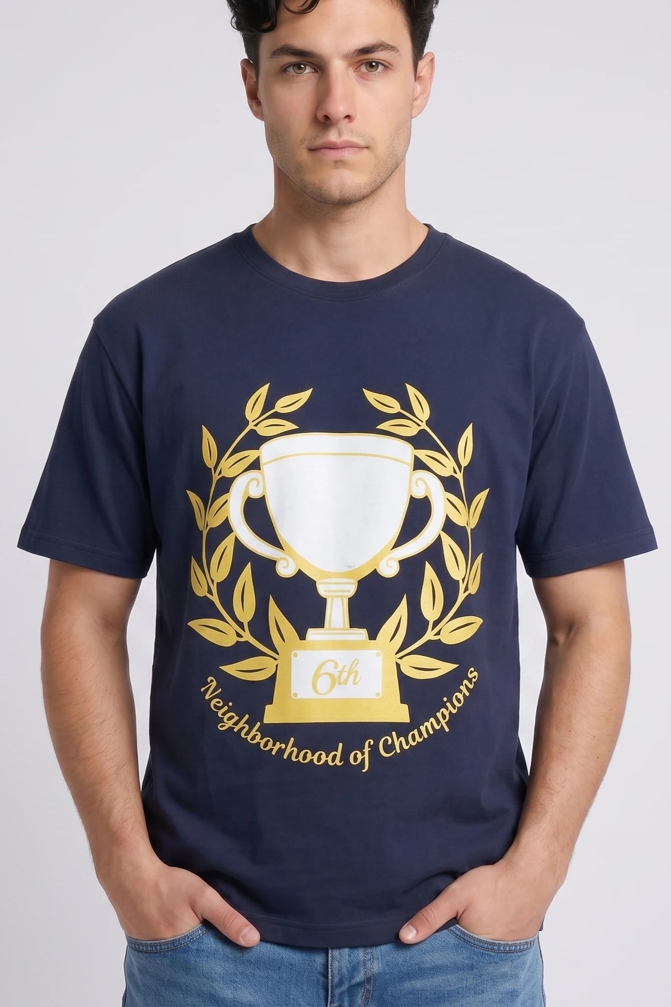 "Trophy" Graphic Tee Navy