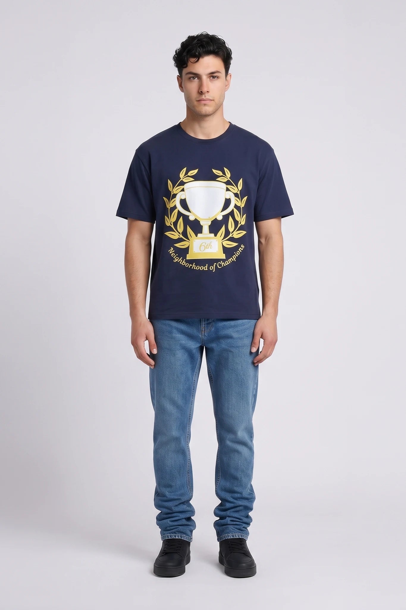 "Trophy" Graphic Tee Navy