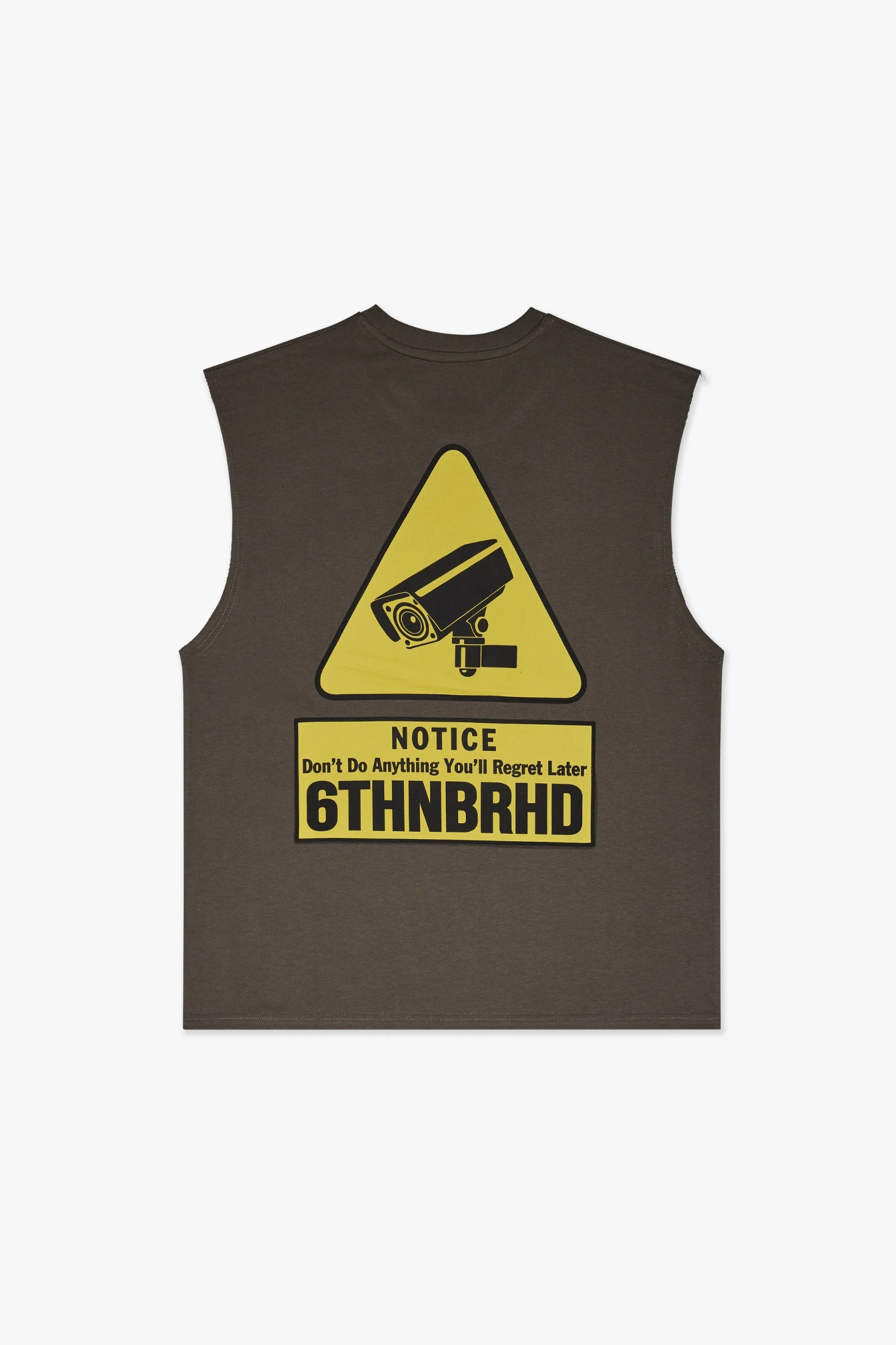 "Notice" Sleeveless Tee Grey